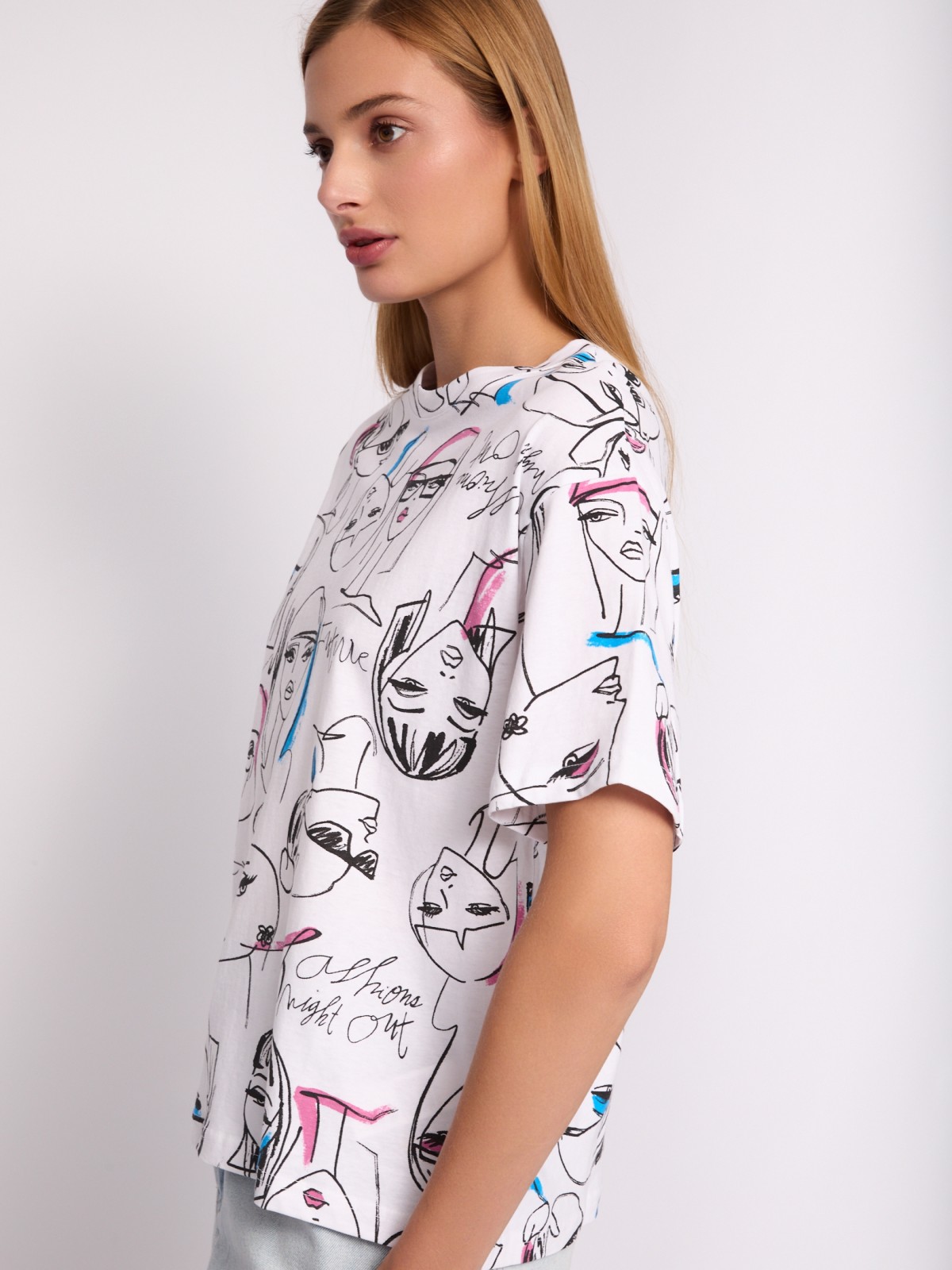 Футболка из хлопка с принтом