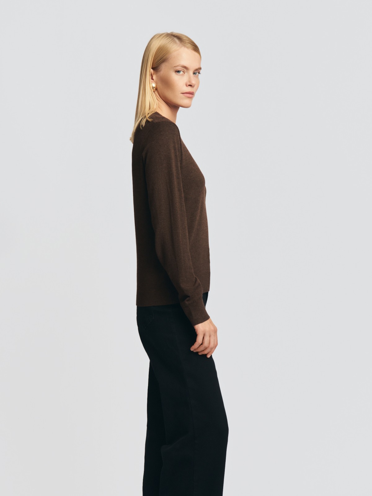 Трикотажный джемпер с длинным рукавом