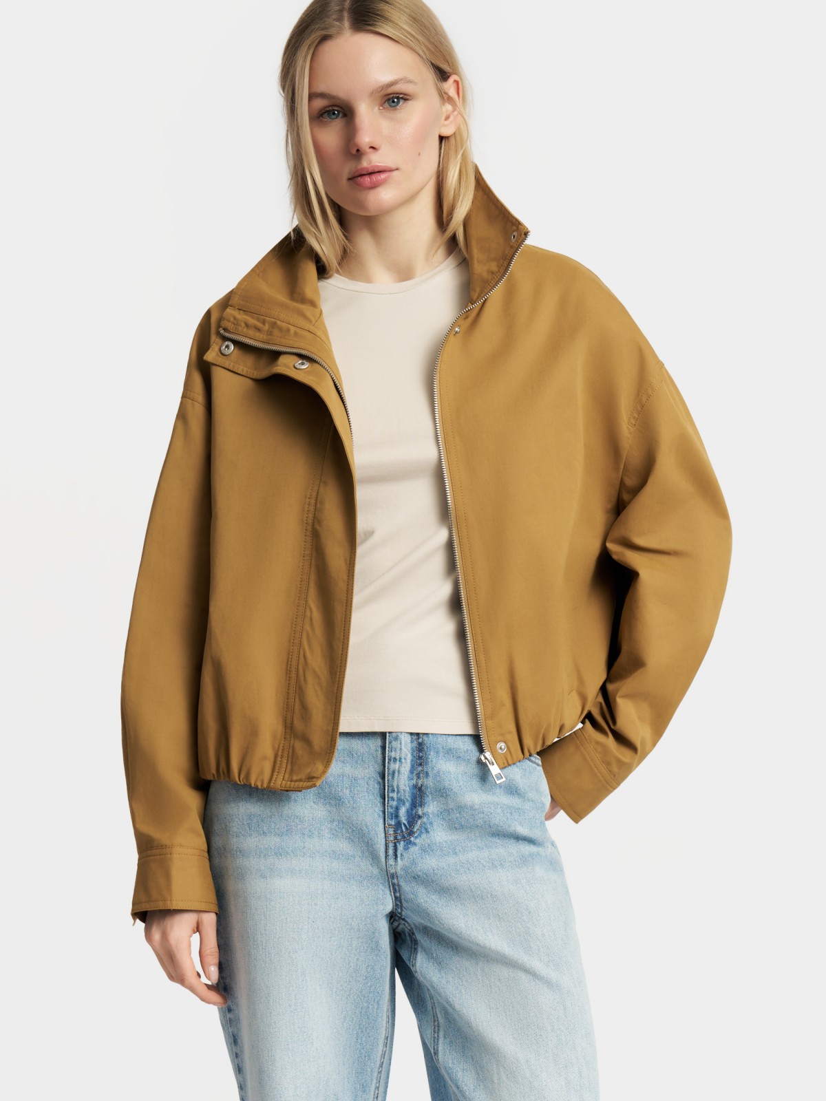 Куртка-бомбер с воротником без утеплителя