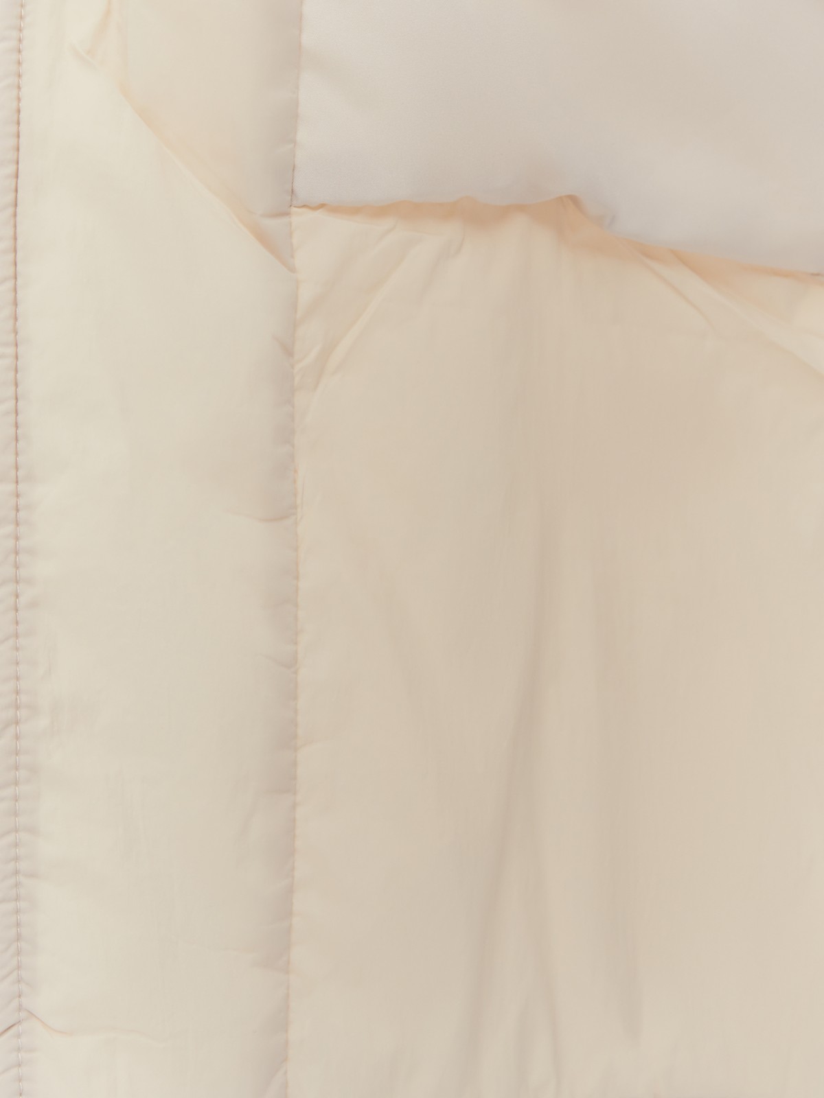 Длинное стёганое пальто-рубашка из нейлона на синтепоне zolla 024135202054, цвет молоко, размер XS - фото 5