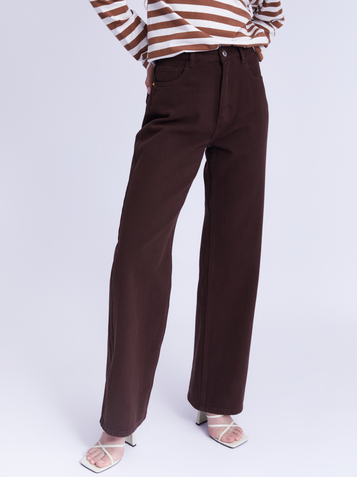 Цветные джинсы прямого силуэта с высокой посадкой zolla 02331711R111, размер 27 - фото 5