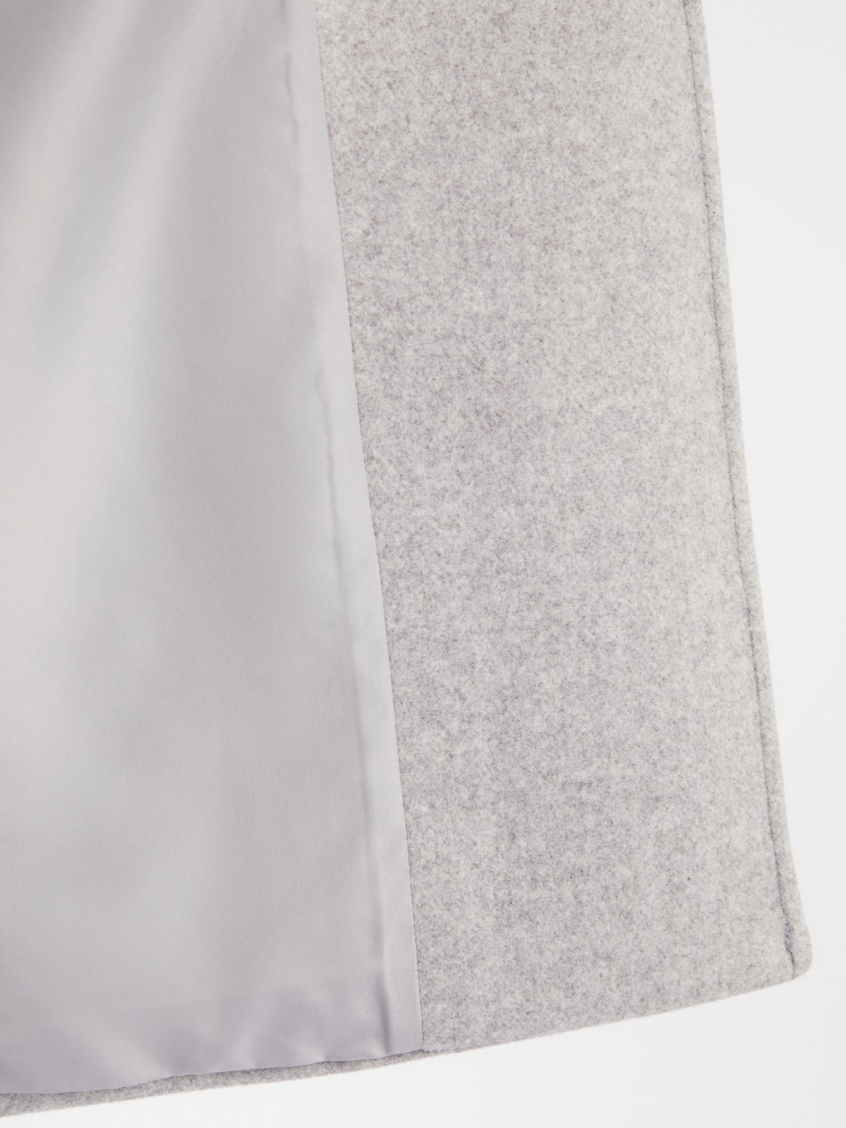 Длинное пальто без утеплителя на кнопках с поясом zolla 023335866084, цвет серый, размер XS - фото 6