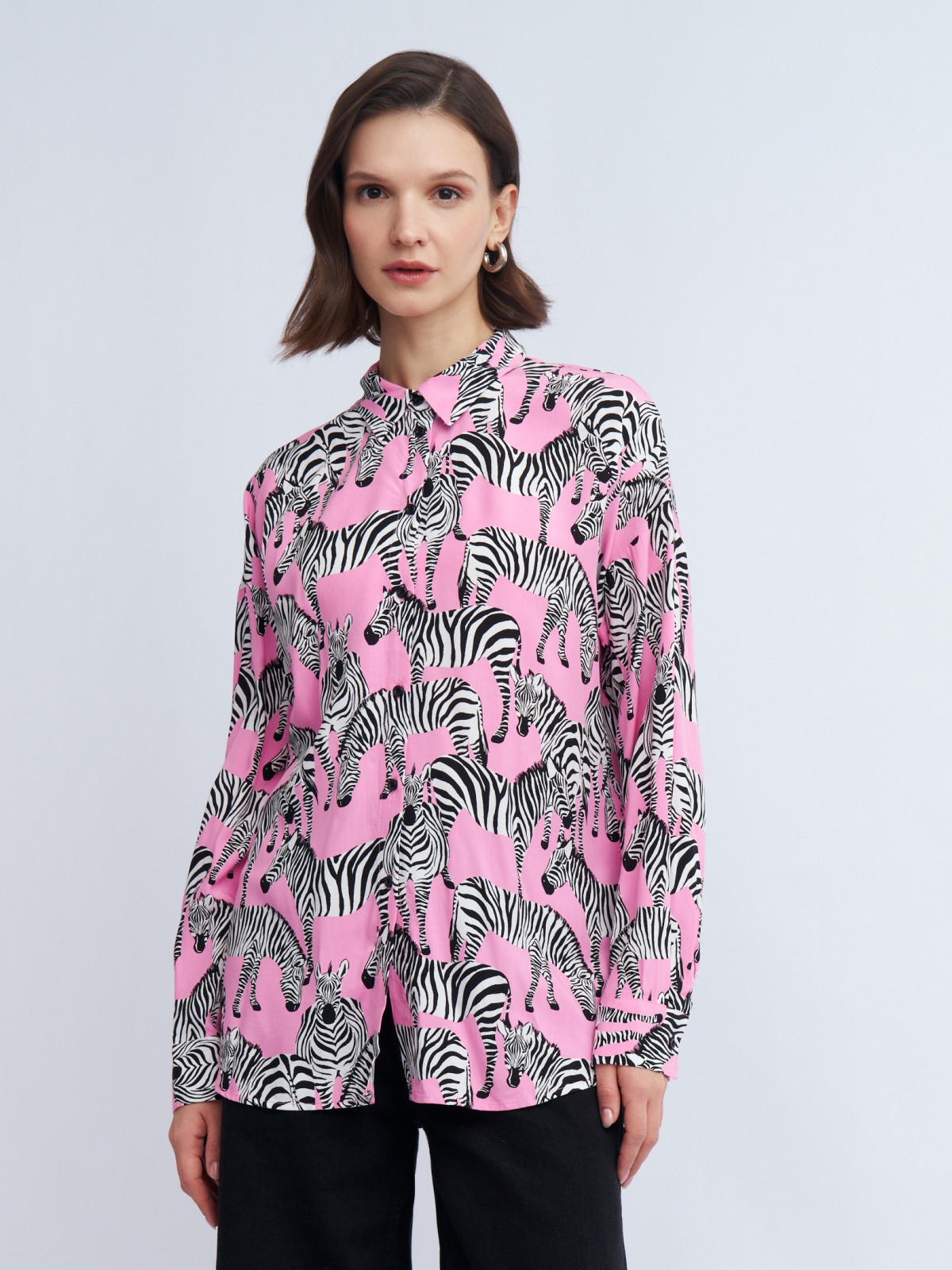 Рубашка из вискозы с принтом