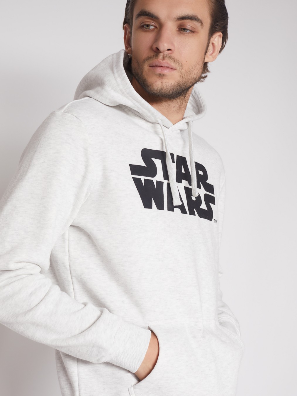 Худи с принтом Звёздные войны (Star Wars) zolla 512334179081, цвет светло-серый, размер S - фото 5