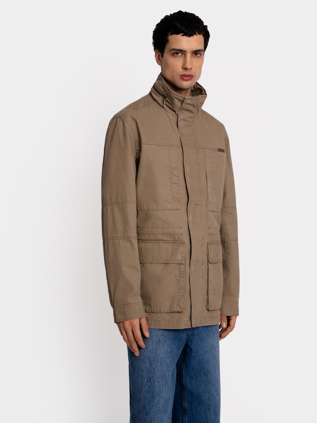 Куртка-ветровка из хлопка с воротником-стойкой