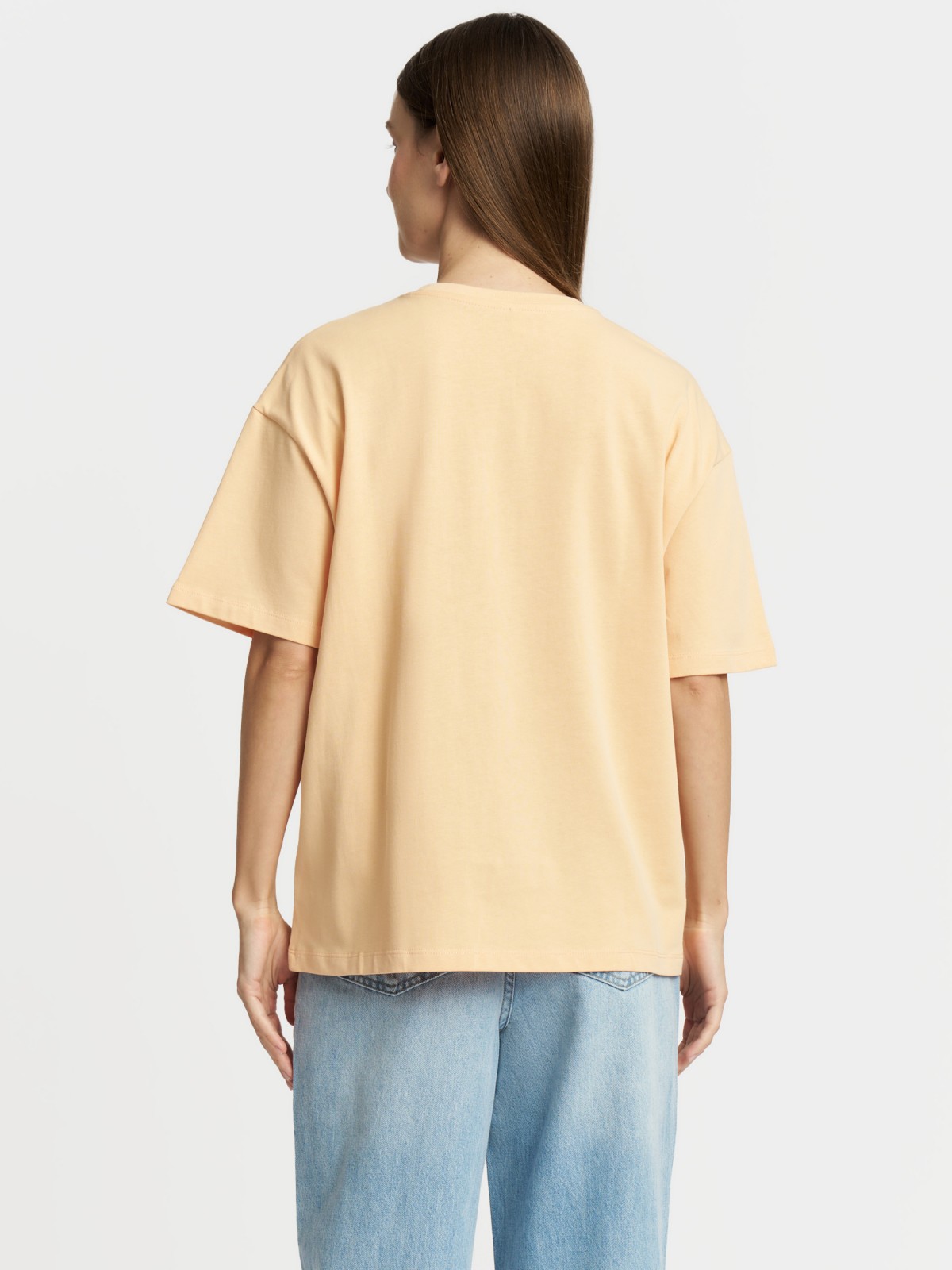 Футболка оверсайз из хлопка однотонная