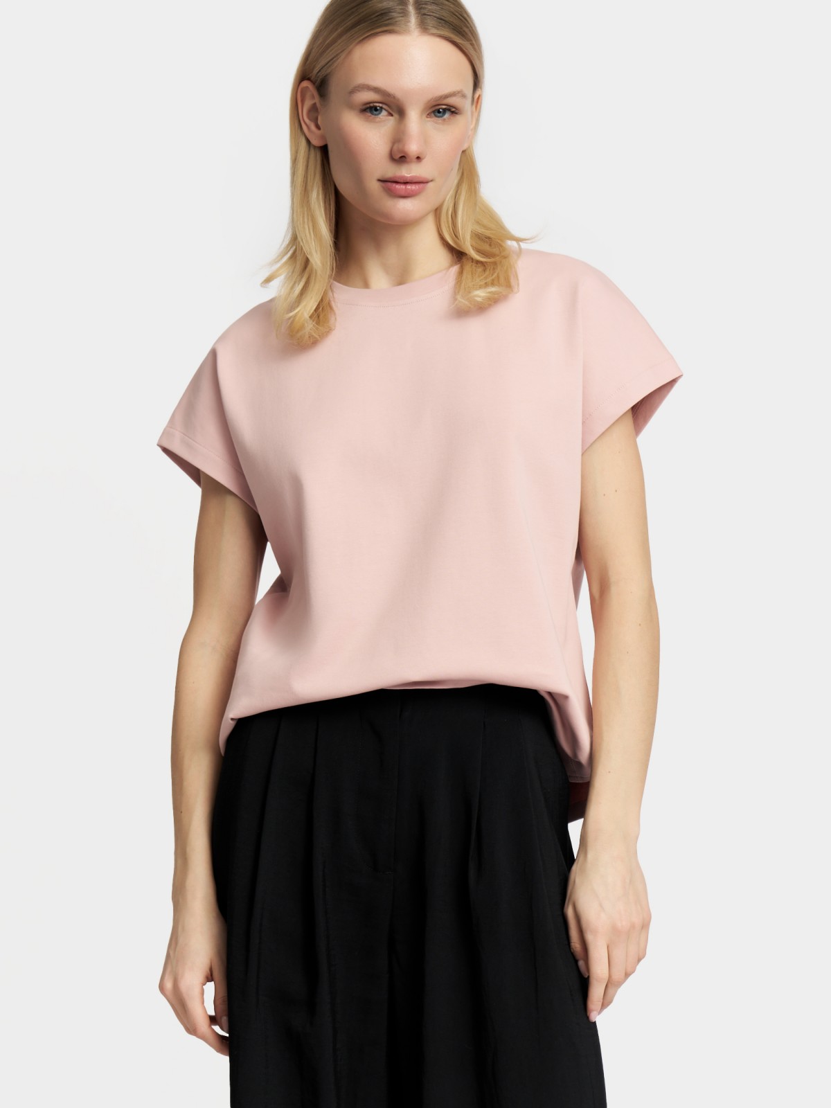 Футболка прямого силуэта из хлопка