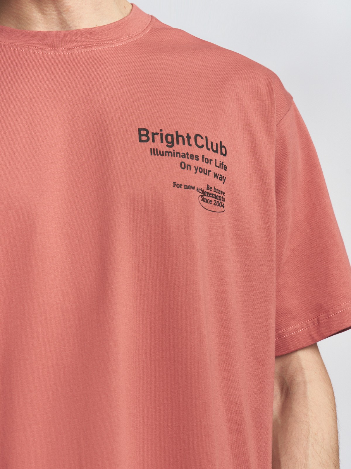 Футболка оверсайз из хлопка с принтом-надписью