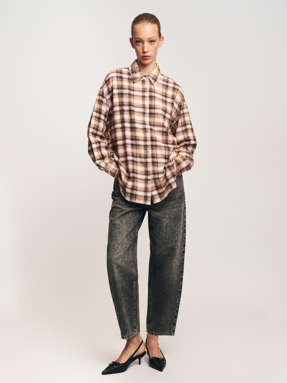 Фланелевая рубашка из хлопка в клетку