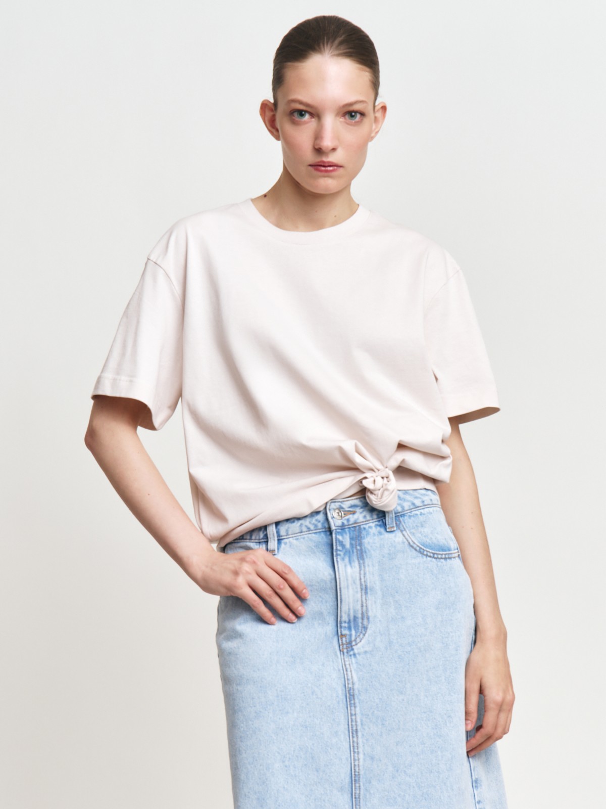 Футболка оверсайз фасона из хлопка