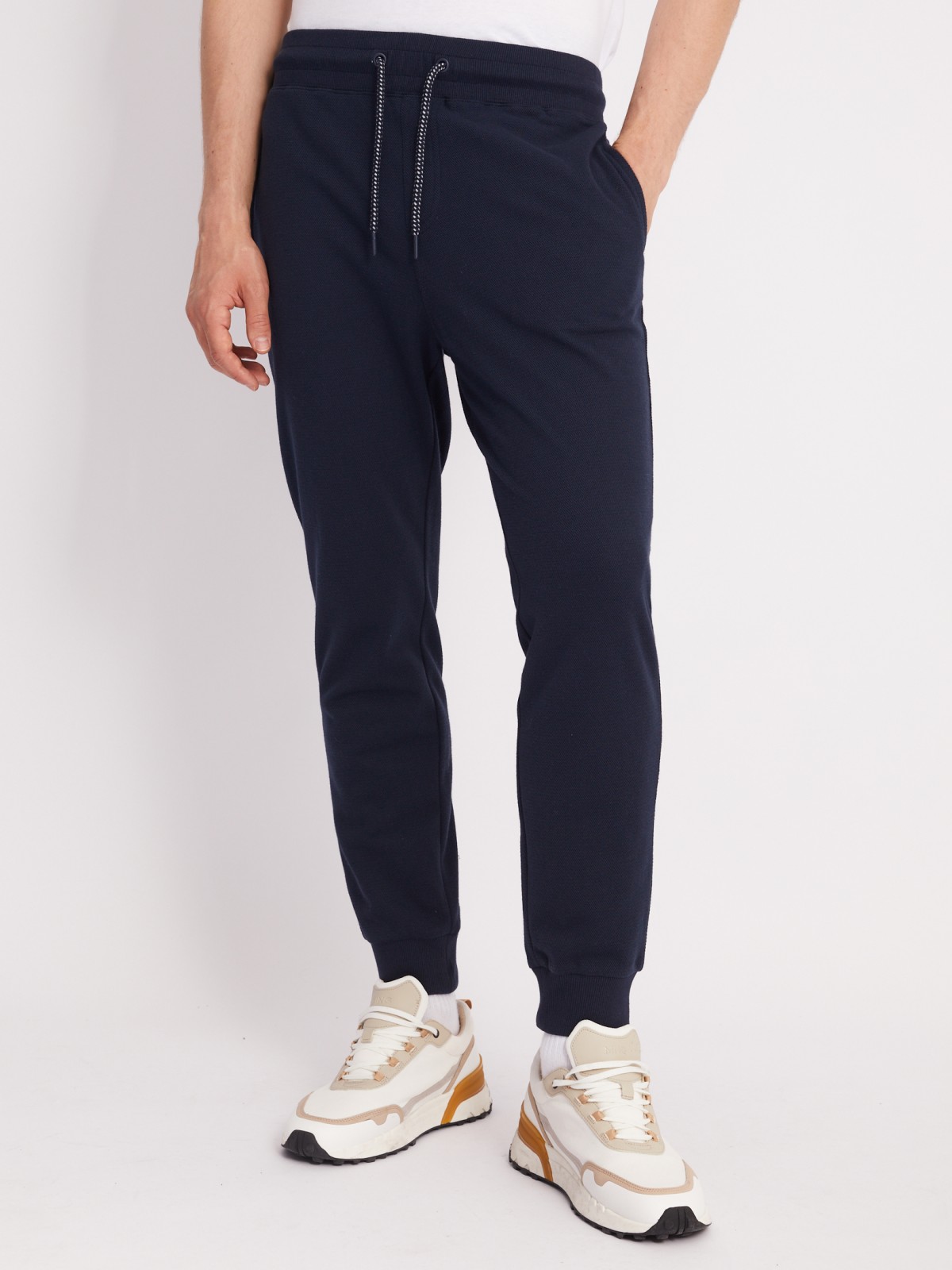 Трикотажные брюки-джоггеры в спортивном стиле zolla 21331762F012, цвет синий, размер XXL - фото 2