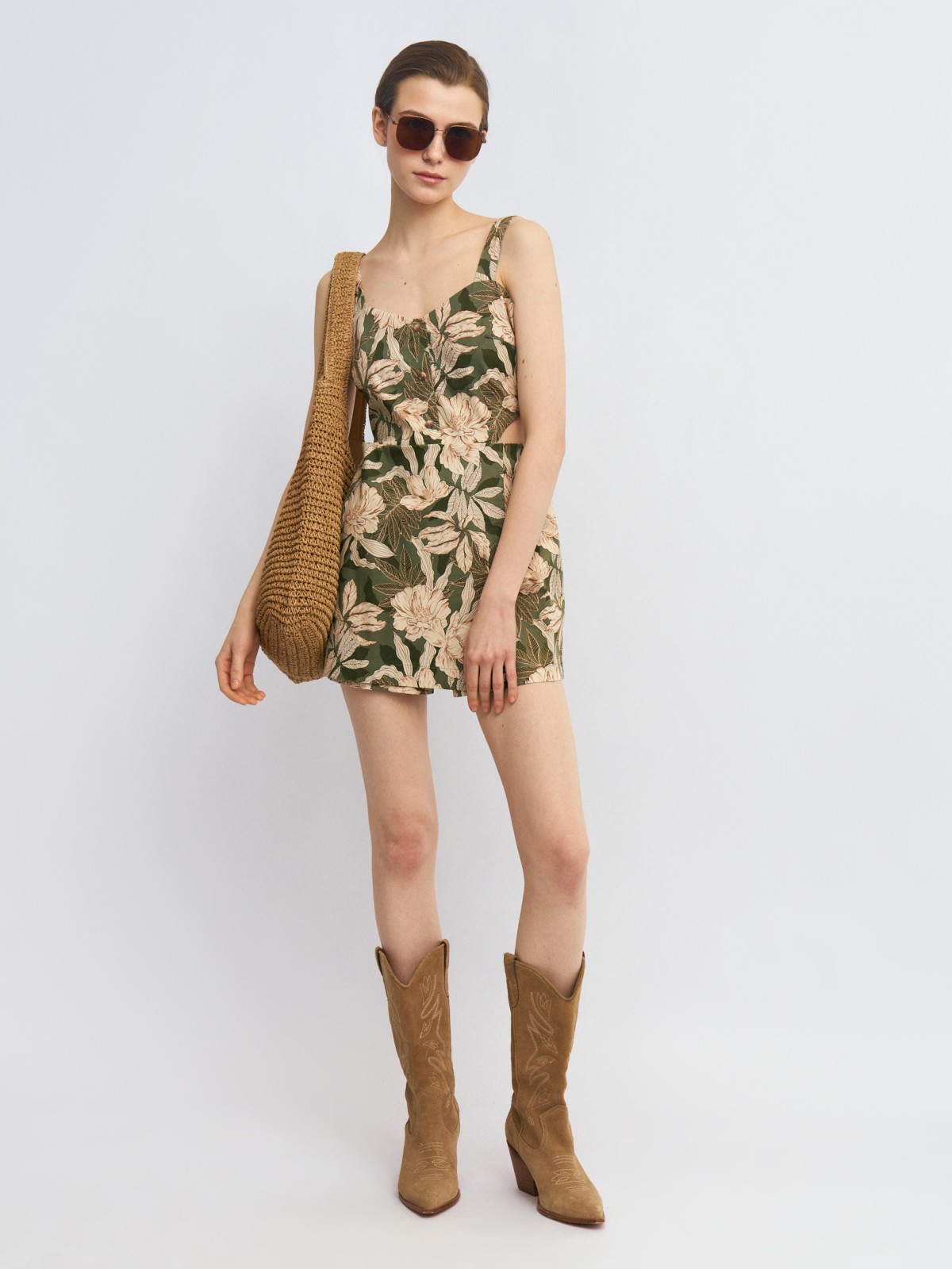 Комбинезон из хлопка с юбкой-шортами