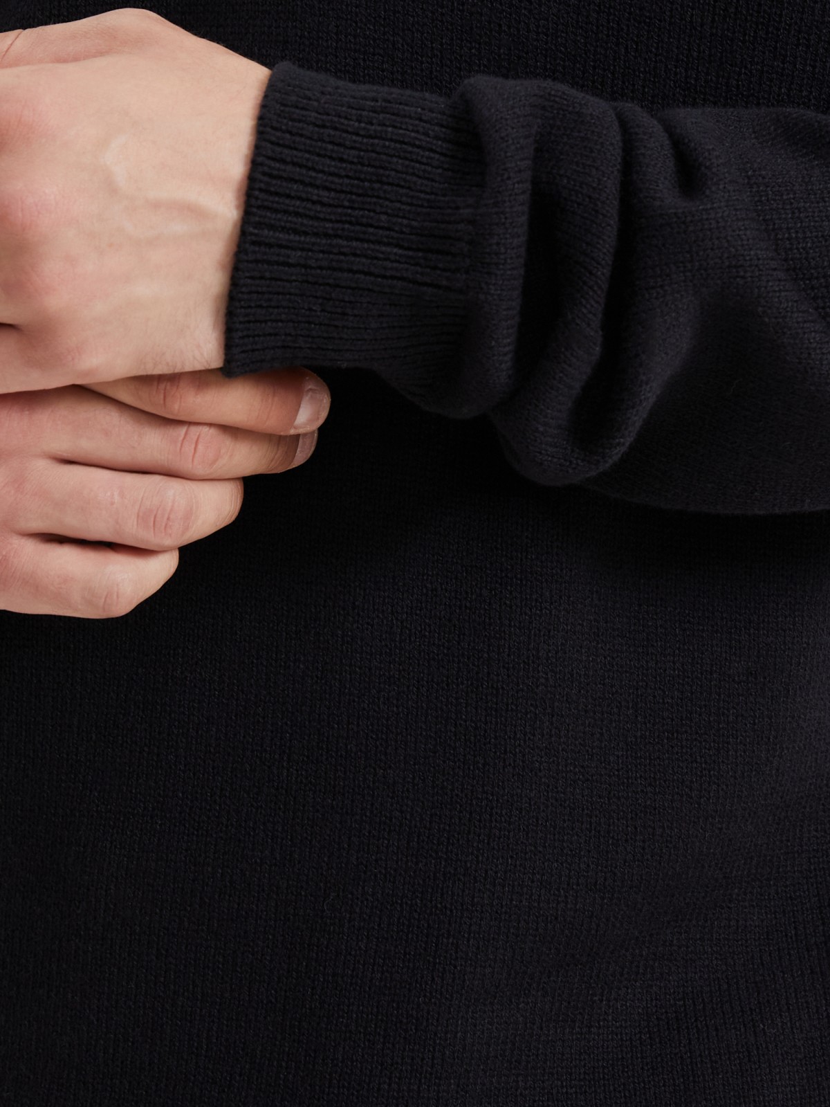 Вязаный джемпер поло с длинным рукавом