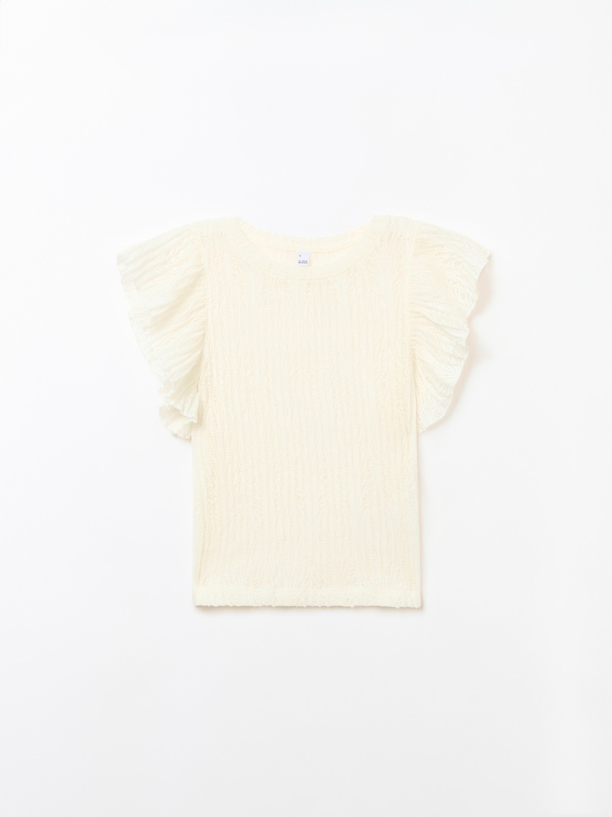 Кружевной кроп-топ с воланами