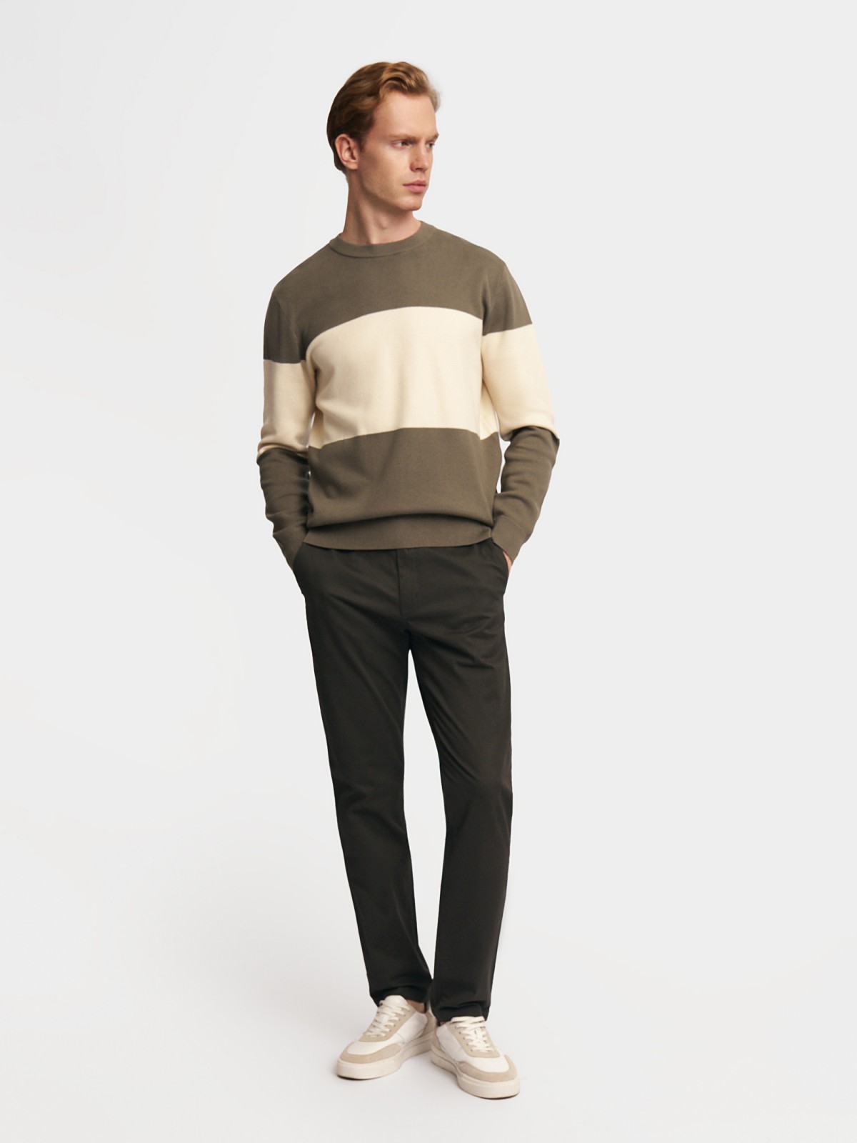 Брюки силуэта Slim из хлопка
