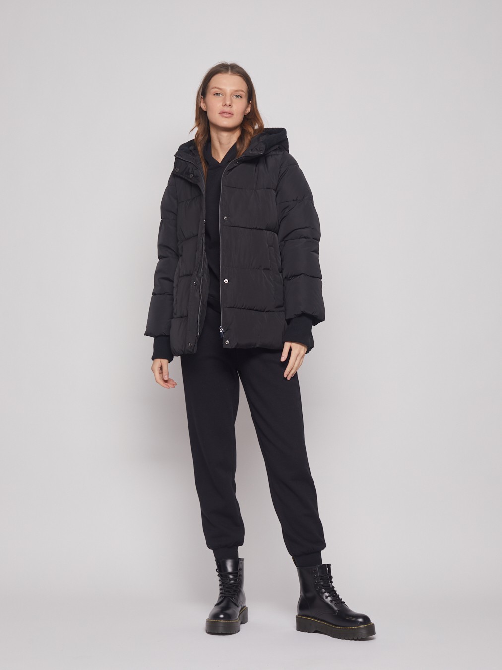 Тёплая куртка с удлинёнными манжетами zolla 022345102284, цвет черный, размер S - фото 2