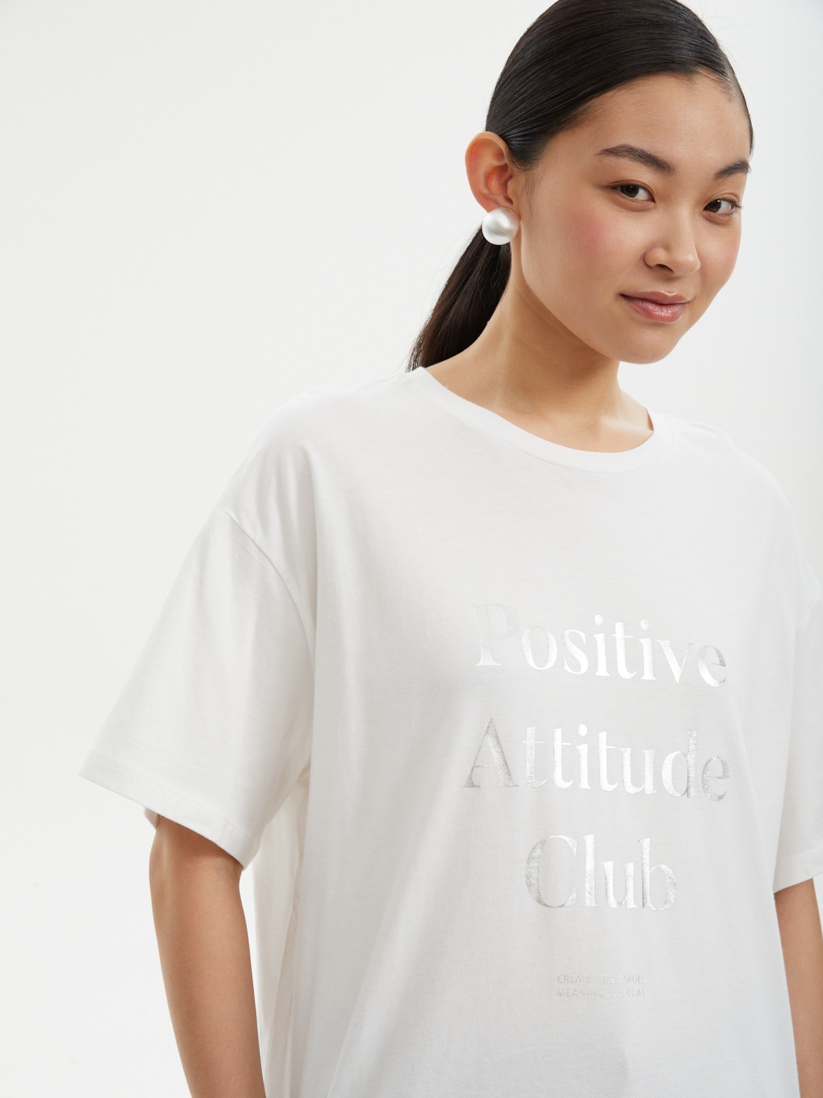 Футболка из хлопка с принтом-надписью