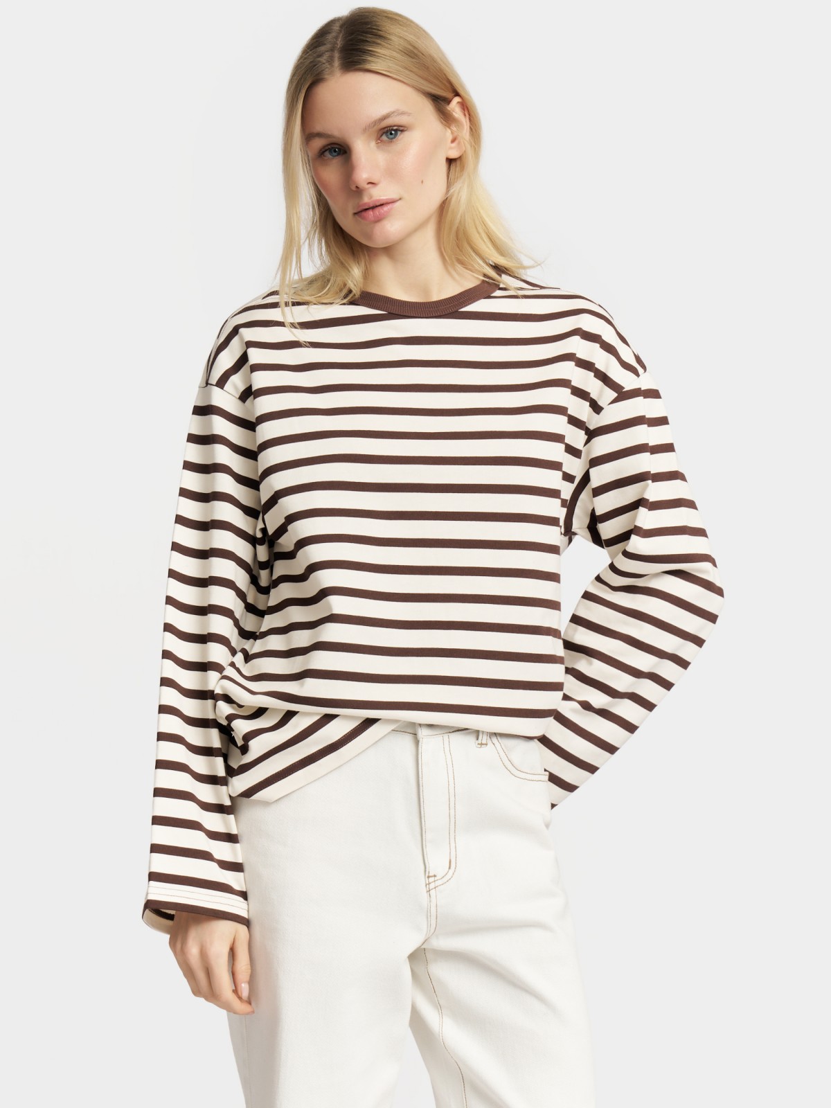 Лонгслив-тельняшка из хлопка в полоску