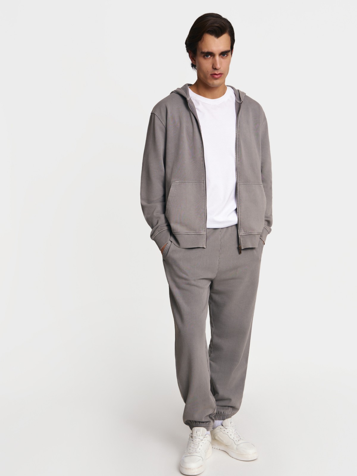 Трикотажная толстовка из хлопка с капюшоном