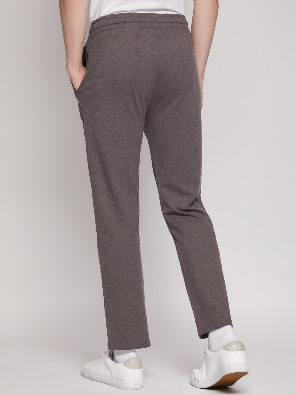 Спортивные брюки из трикотажа zolla 01231765Q032, цвет темно-серый, размер S - фото 6