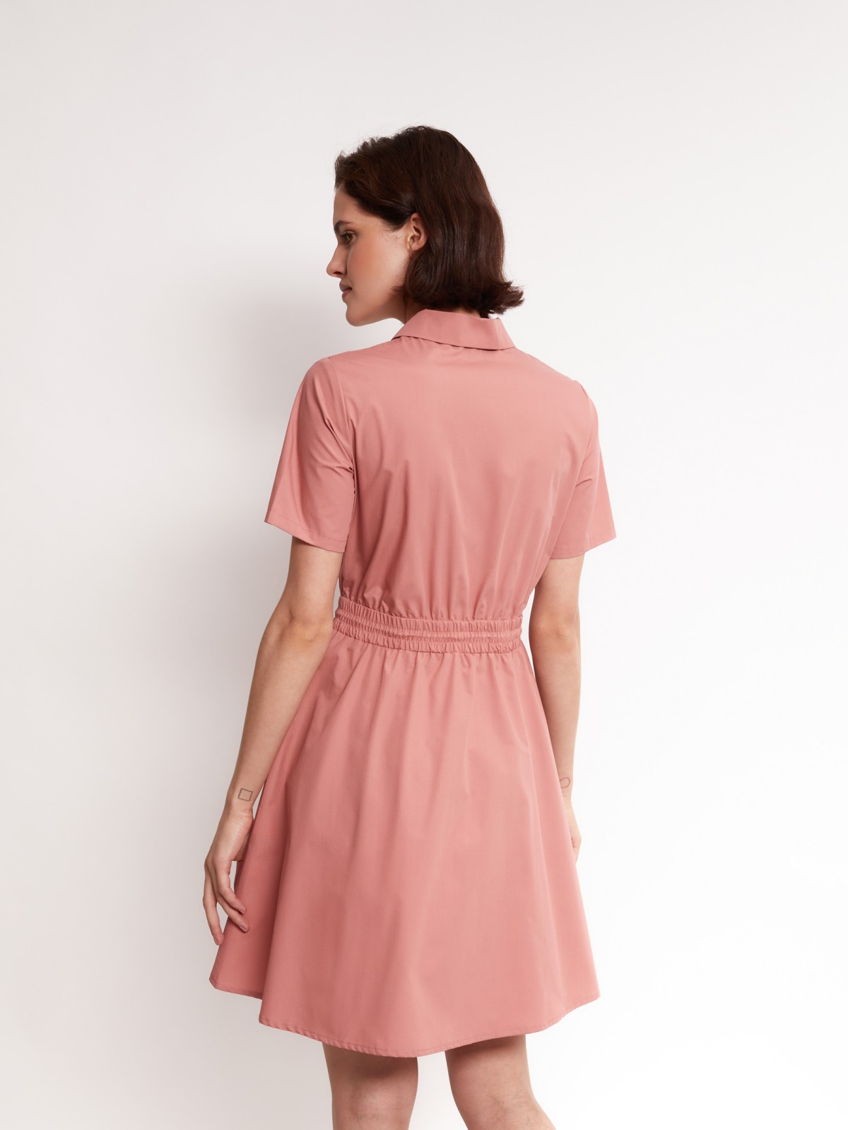 Платье-рубашка zolla 221218259233, цвет терракота, размер XS - фото 5