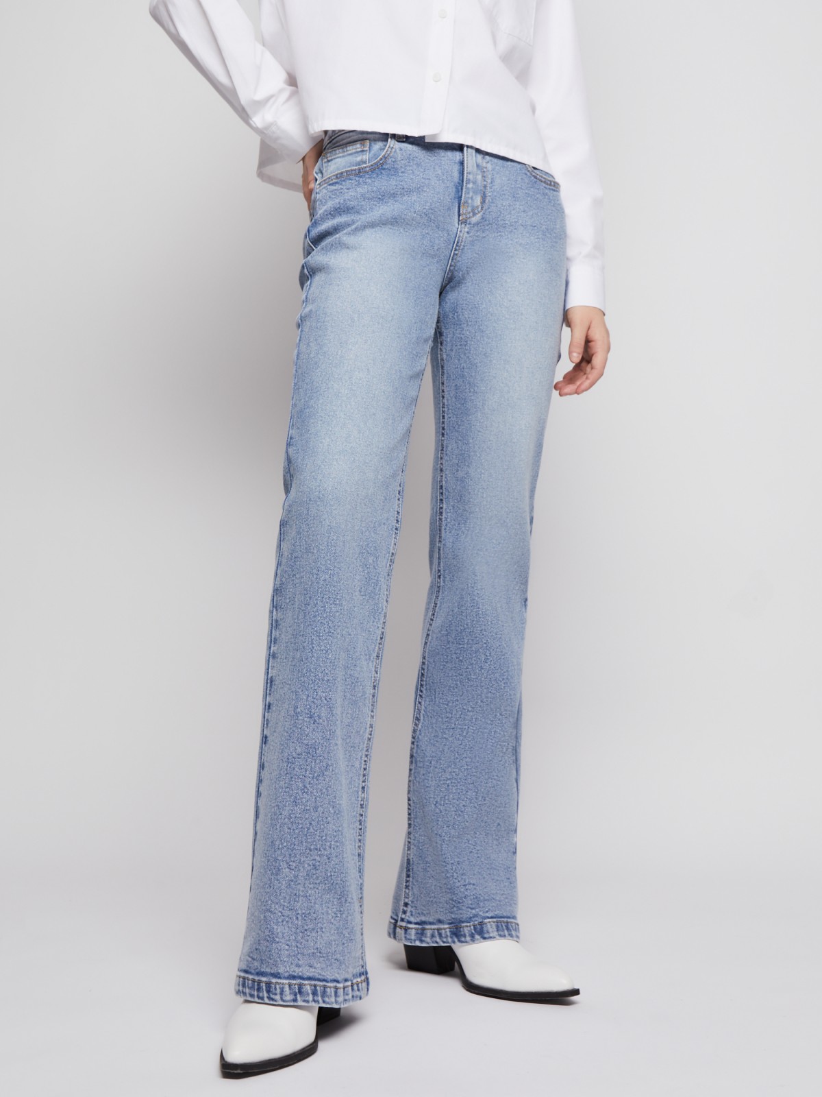 Джинсы силуэта Bootcut с низкой посадкой