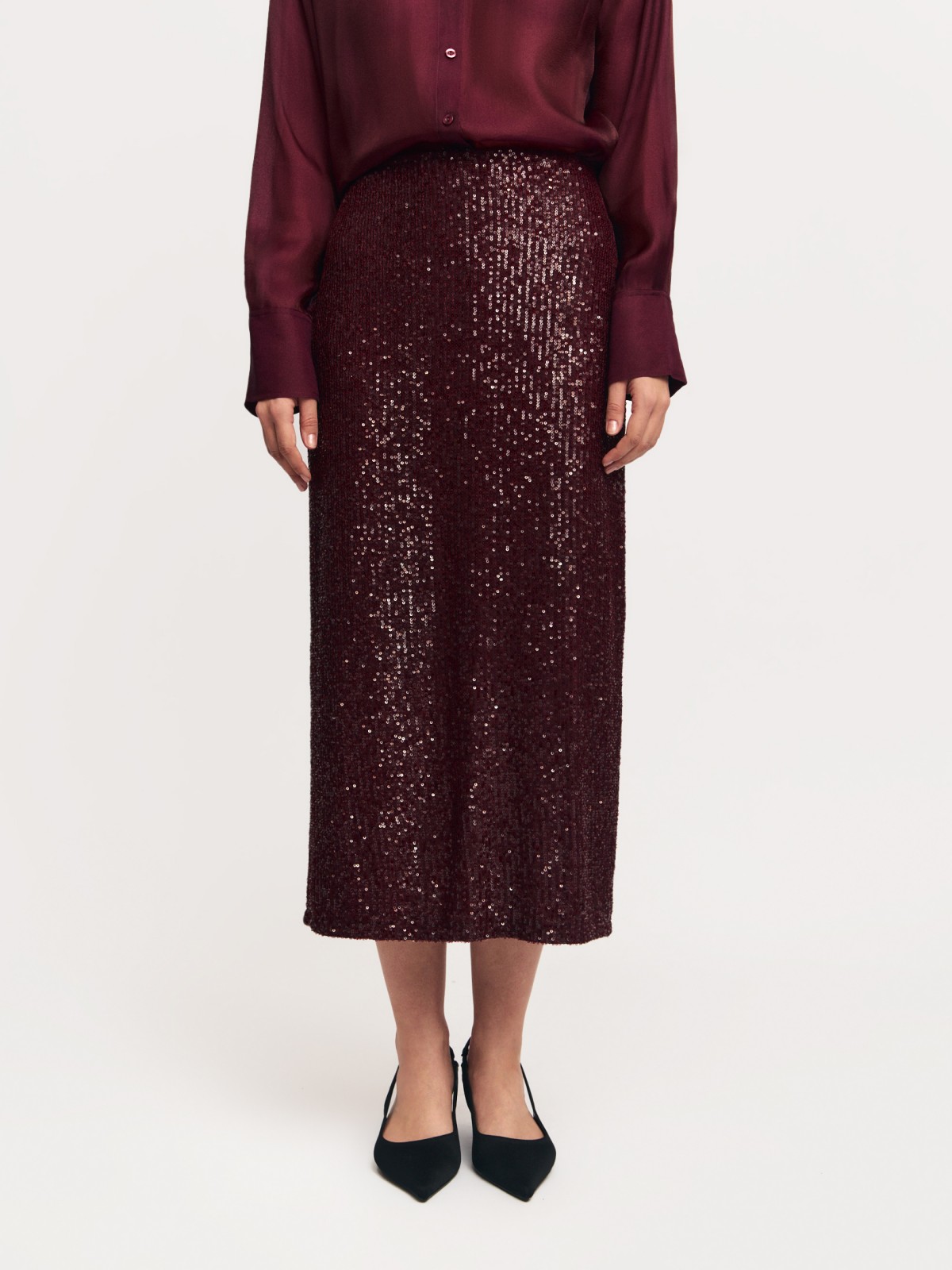 Юбка миди с пайетками