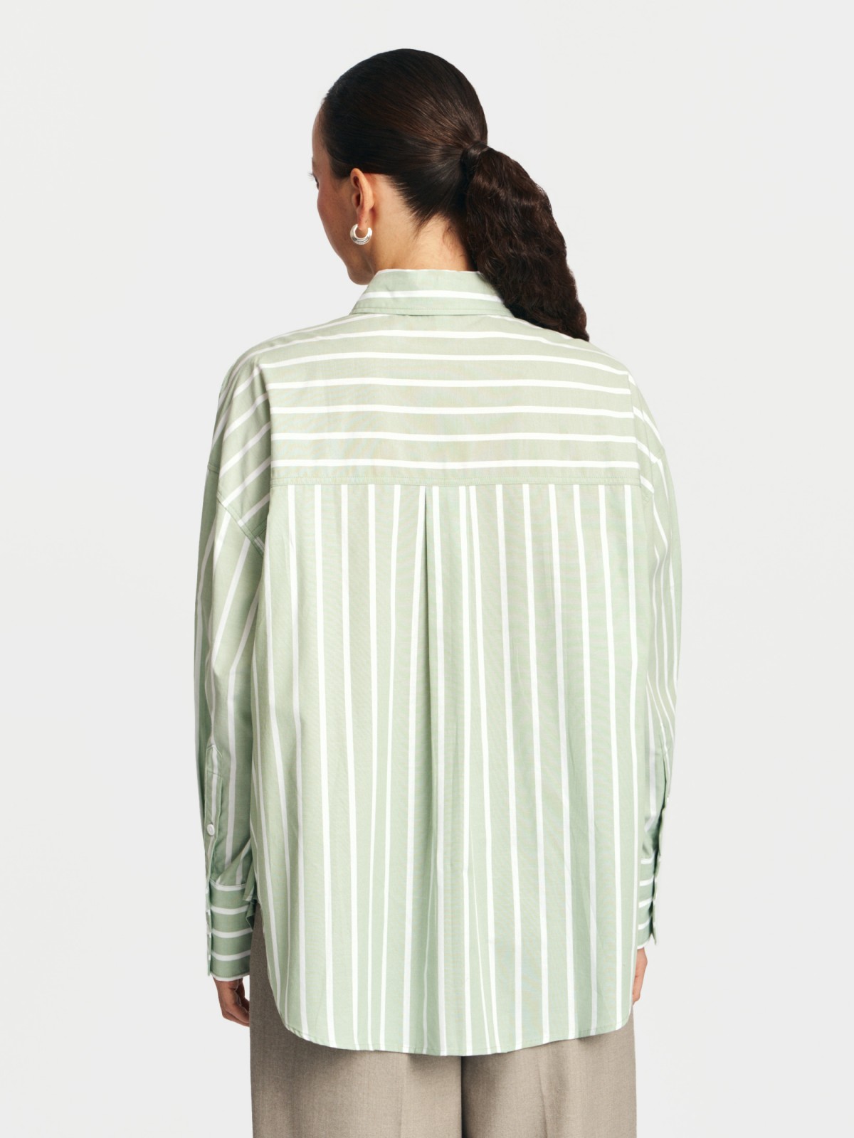 Рубашка оверсайз из хлопка в полоску