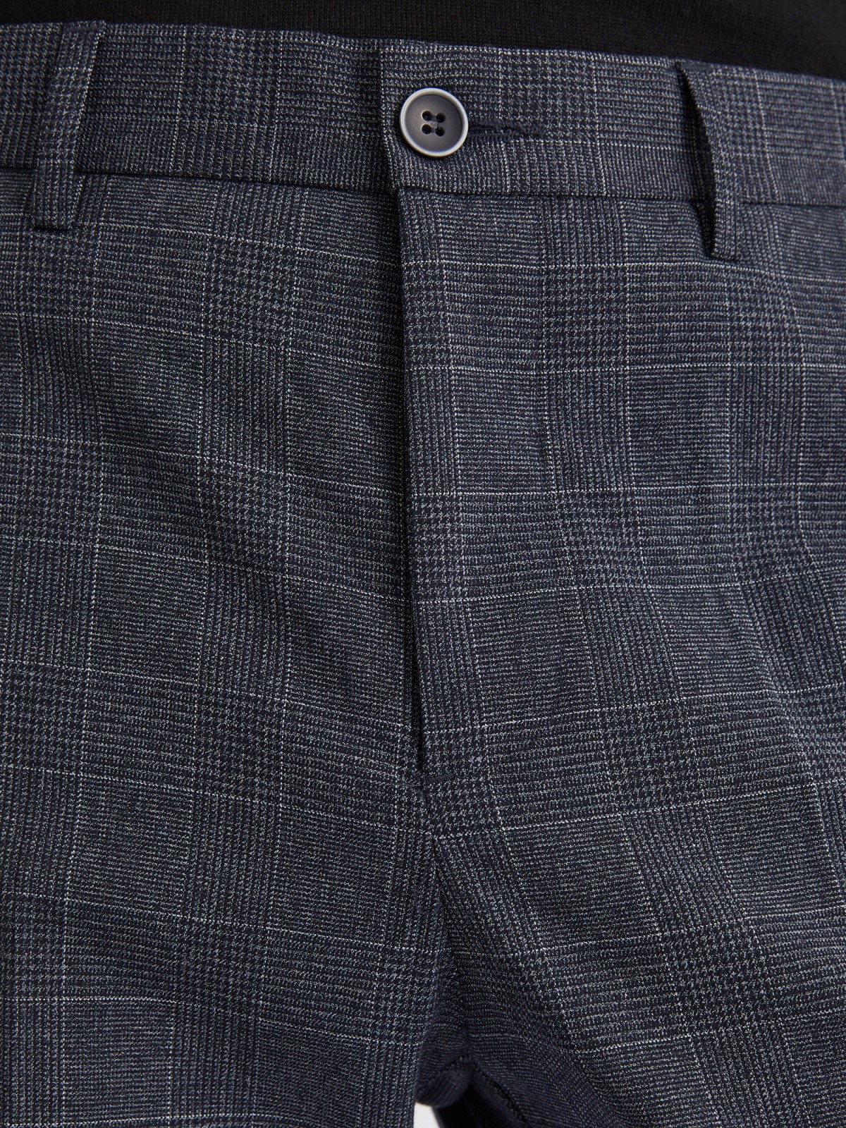 Офисные брюки силуэта Slim со стрелками и узором в клетку zolla 012337366043, цвет синий, размер 34 - фото 3