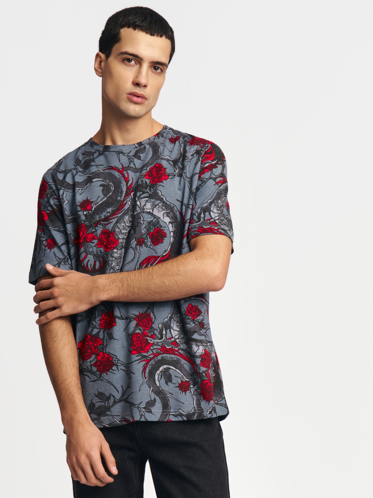 Футболка из хлопка с принтом