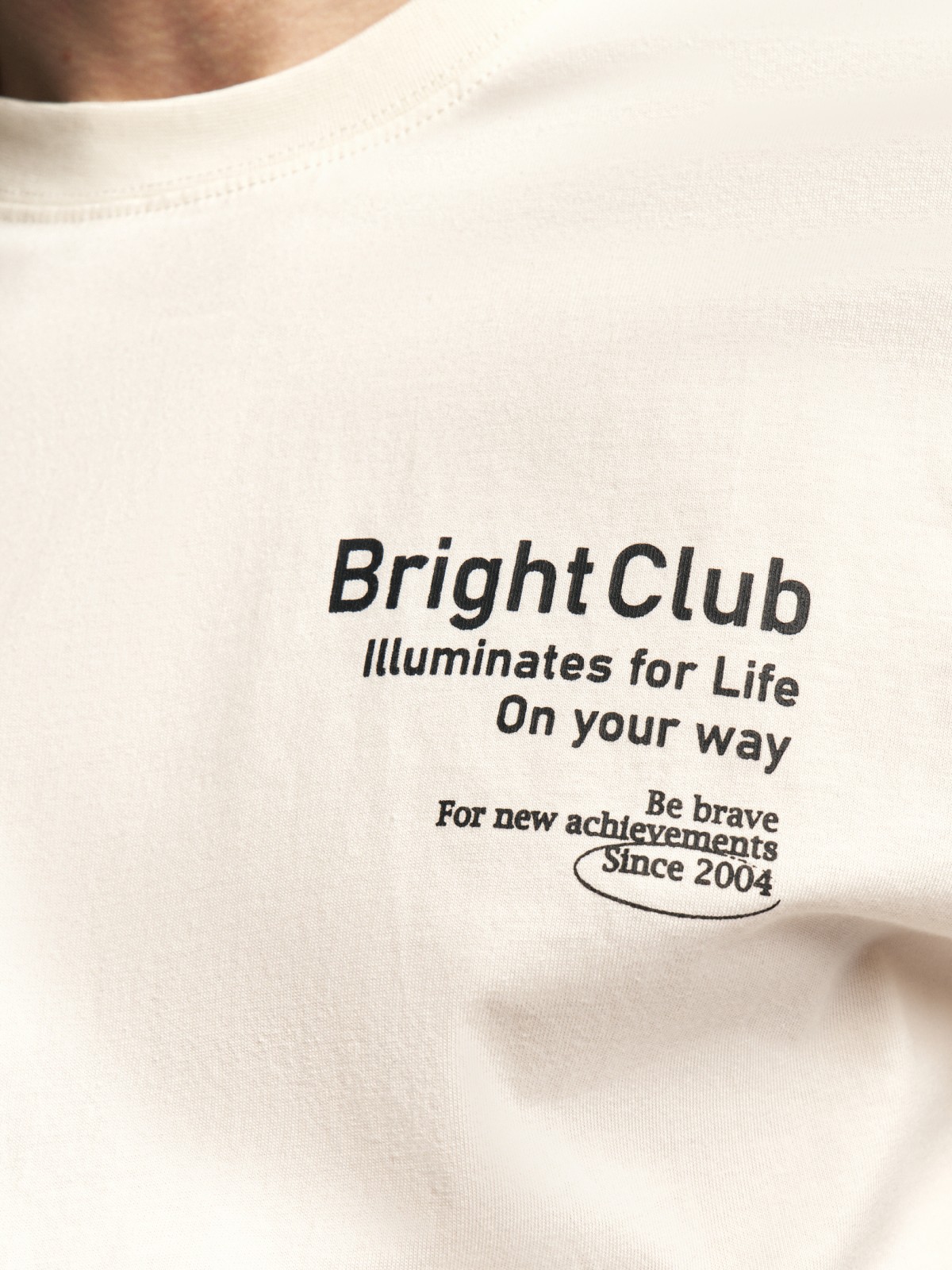 Футболка оверсайз из хлопка с принтом-надписью