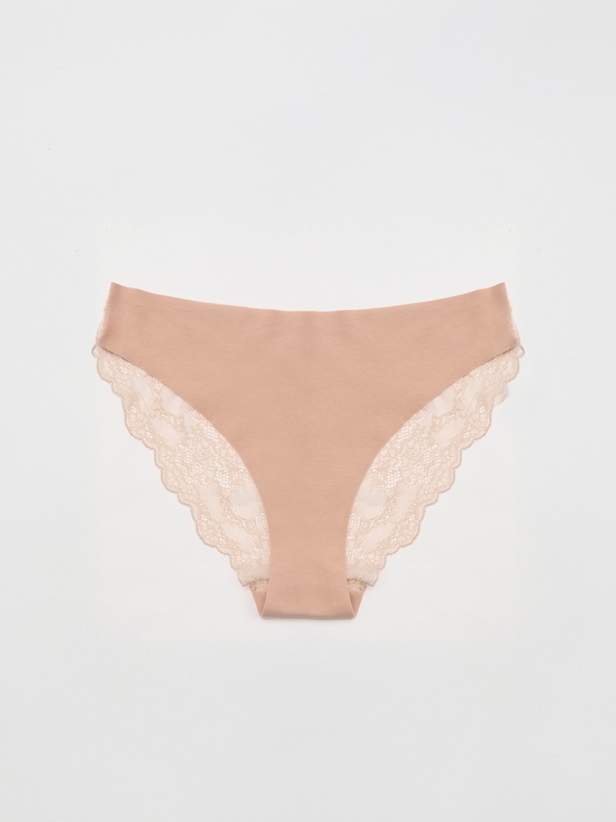 Бесшовные трусы с кружевом