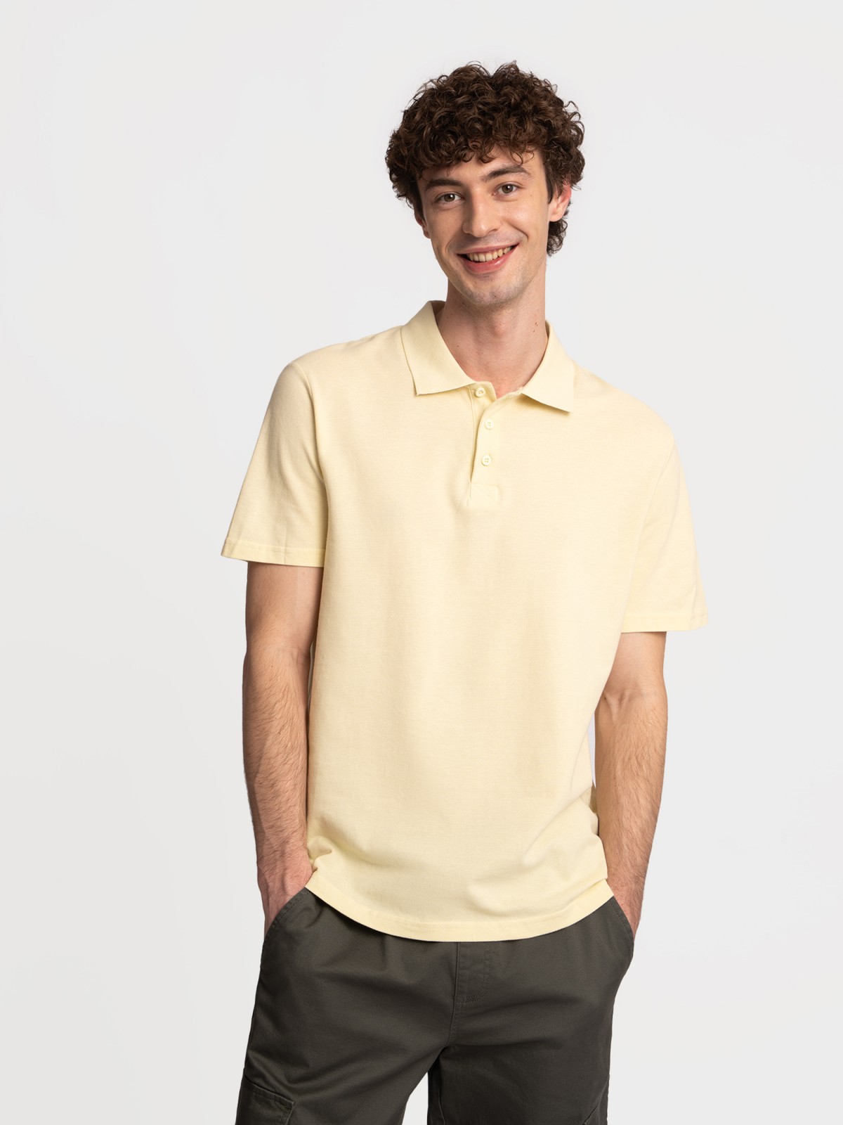 Футболка поло из хлопка однотонная