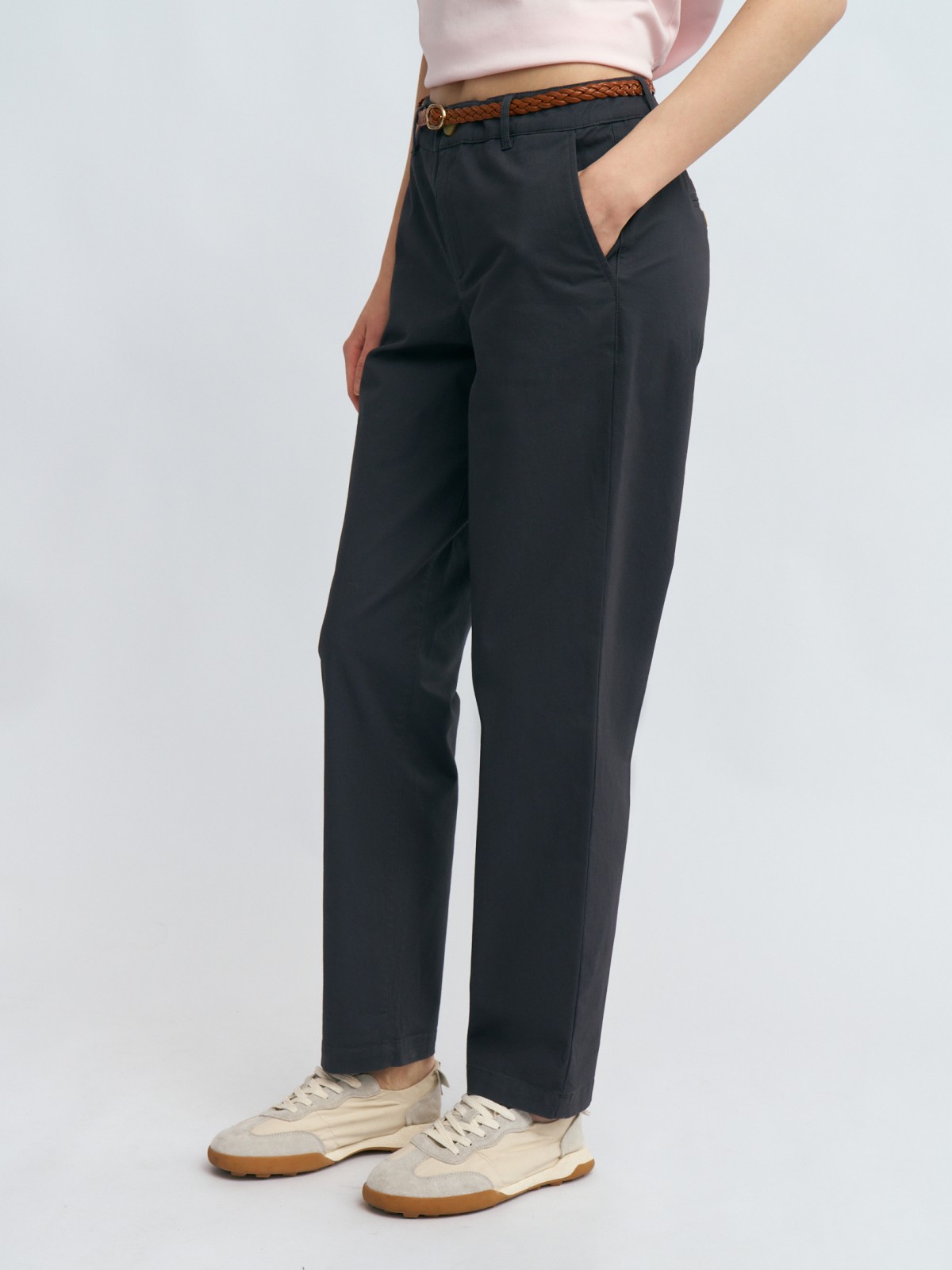 Брюки-чинос из хлопка с ремешком