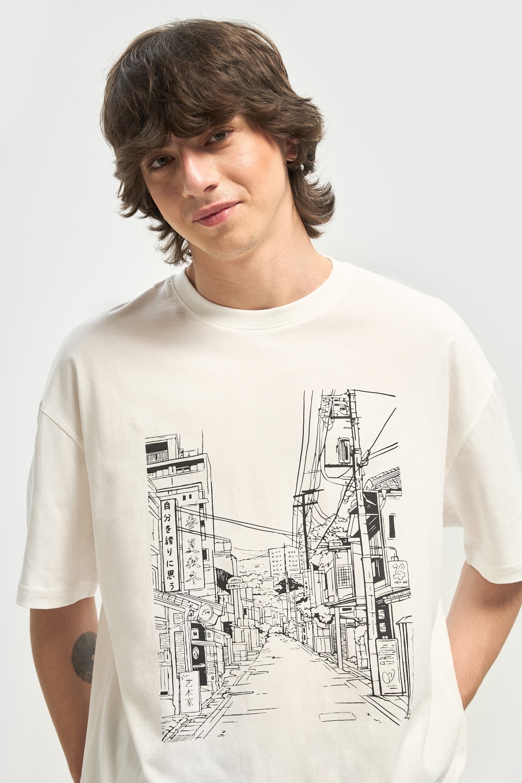 Футболка оверсайз из хлопка с принтом