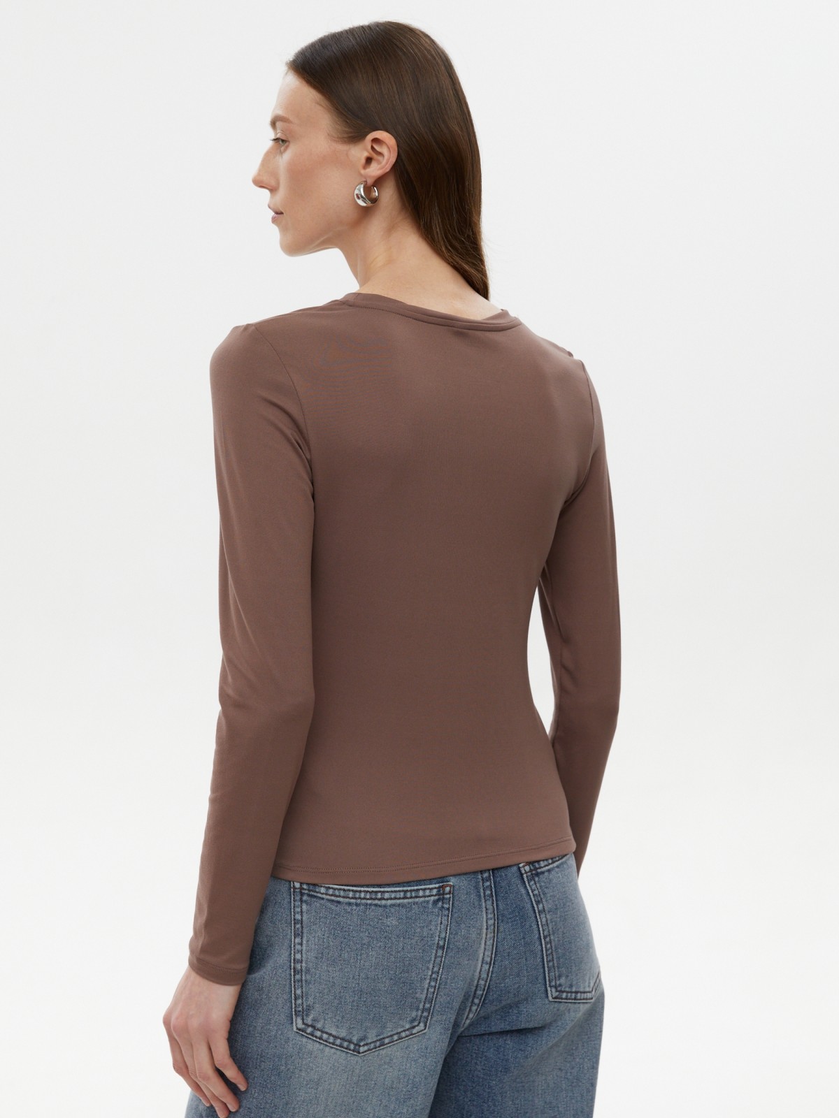 Однотонный трикотажный лонгслив