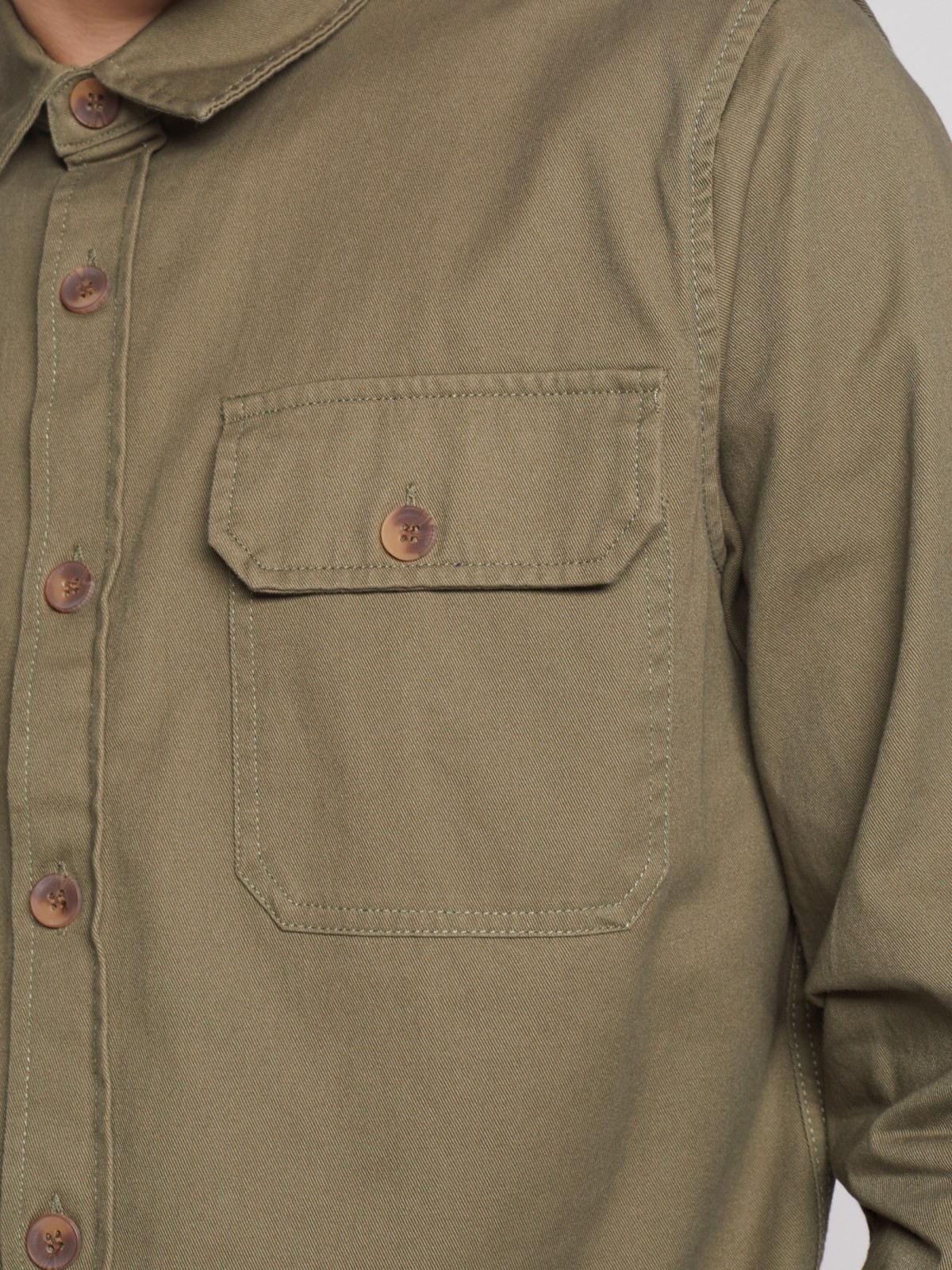 Хлопковая куртка-рубашка zolla Зеленый 212312191023 