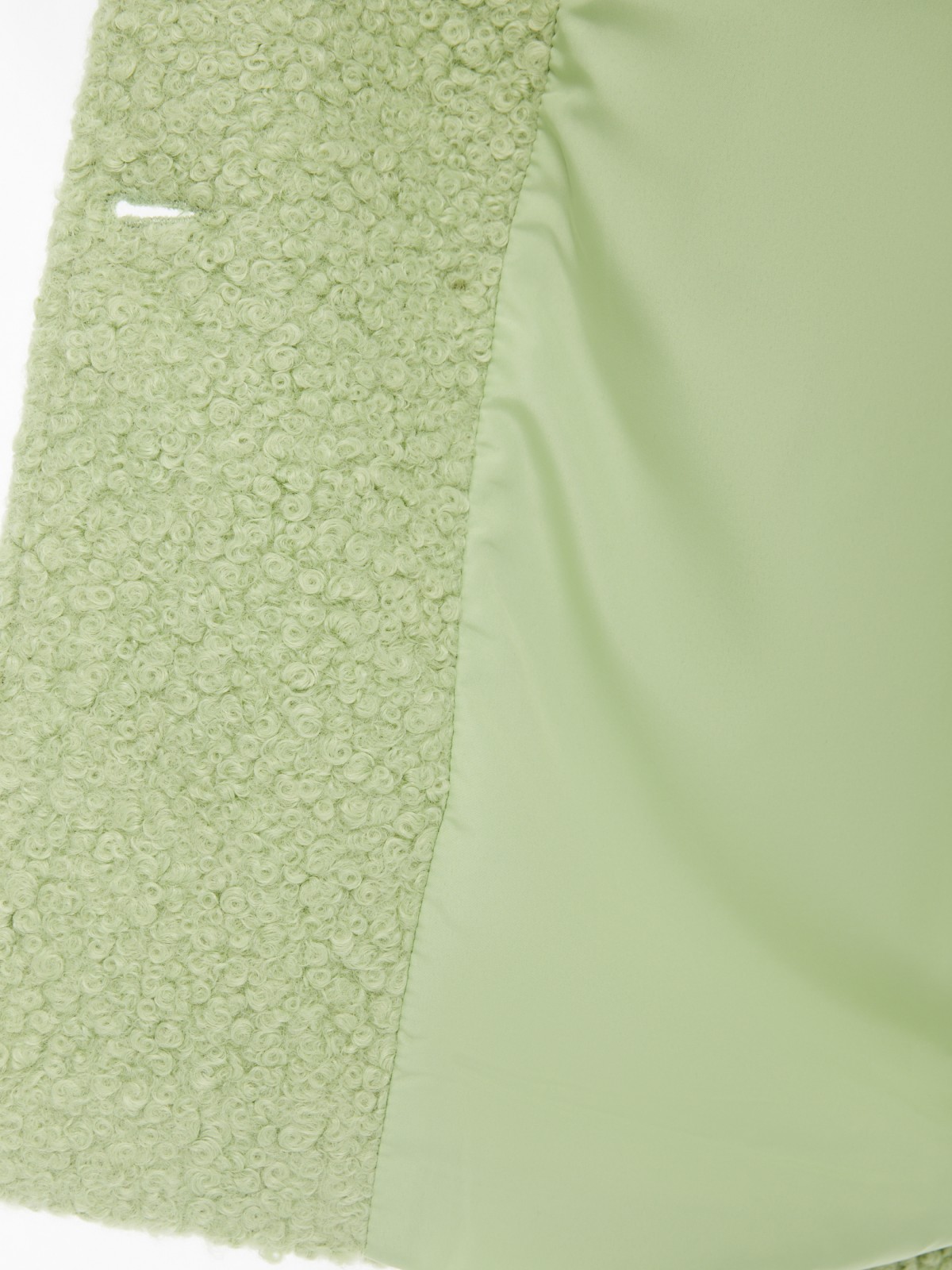 Укороченное пальто из ткани букле без утеплителя на пуговицах zolla 024125807084, цвет лайм, размер XS - фото 5