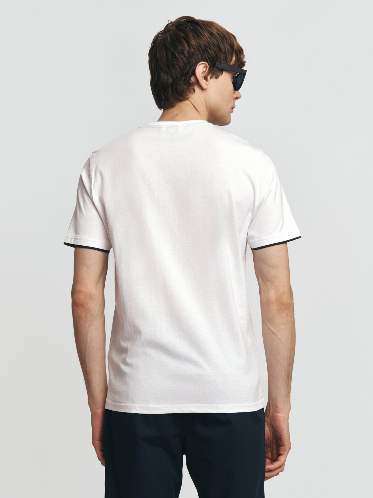 Футболка хенли из хлопка с принтом