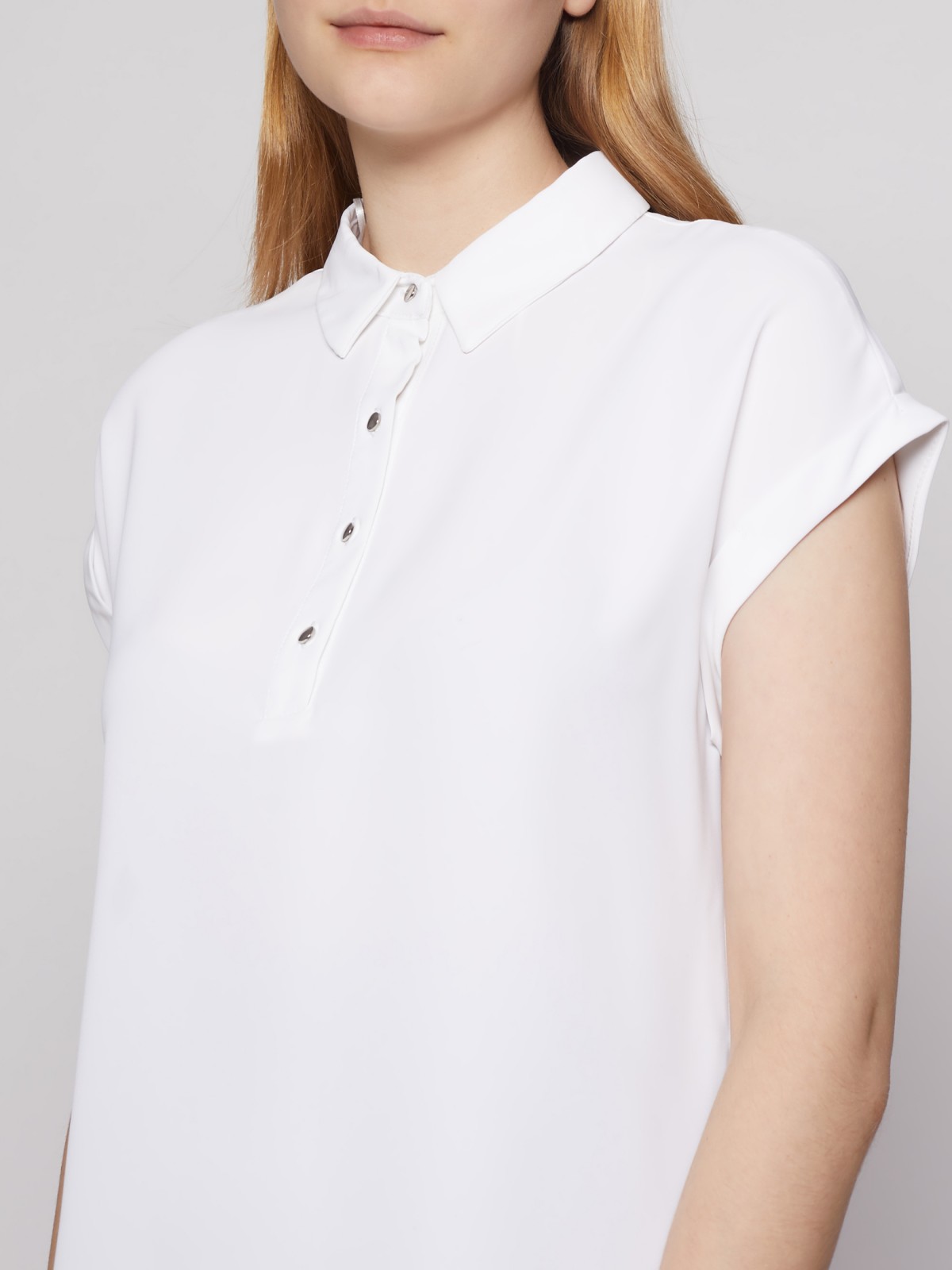 Блузка с коротким рукавом zolla 22213128Y012, цвет белый, размер XS - фото 3