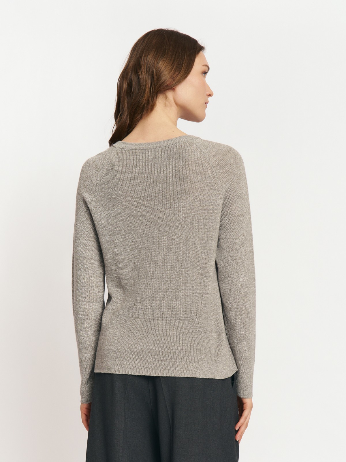 Вязаный джемпер из акрила с длинным рукавом