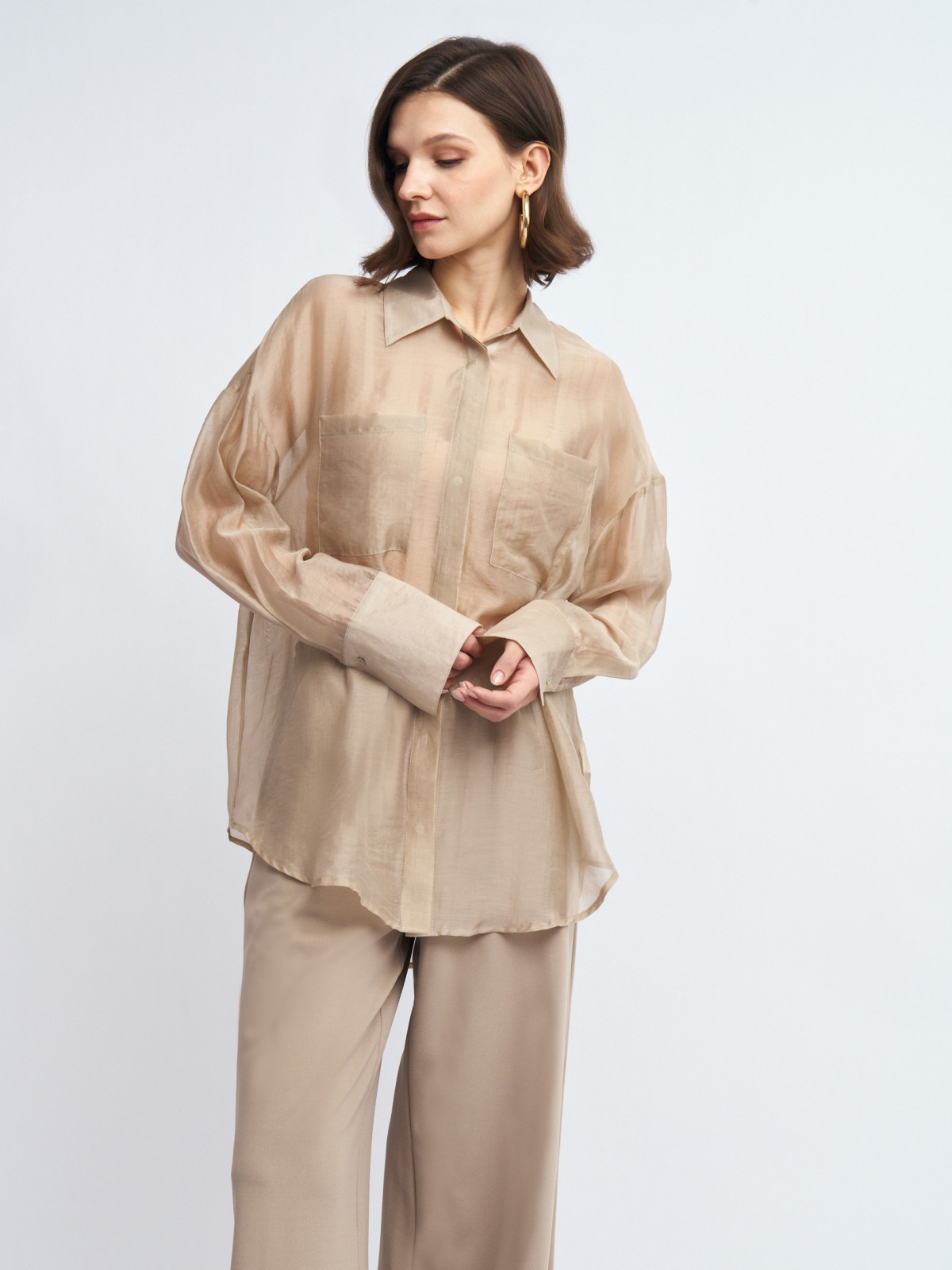 Рубашка оверсайз с нагрудными карманами