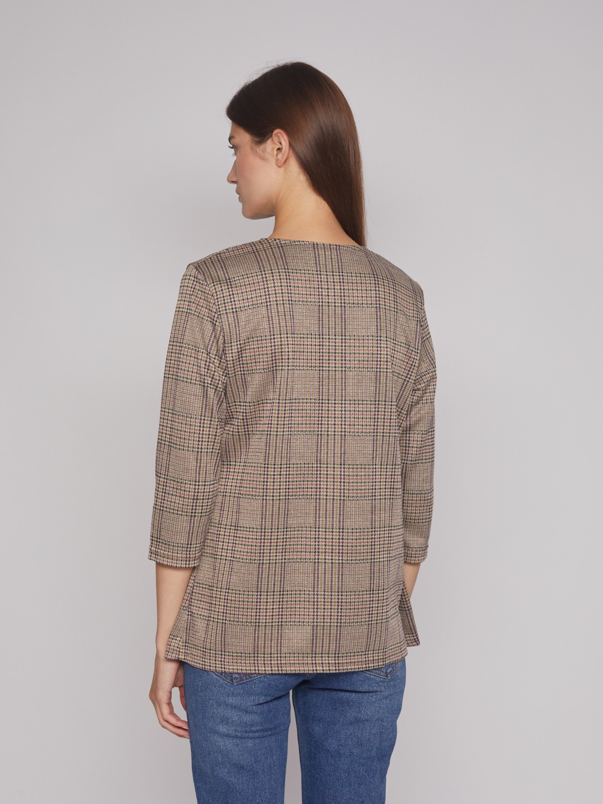 Комбинированный джемпер с имитацией кардигана