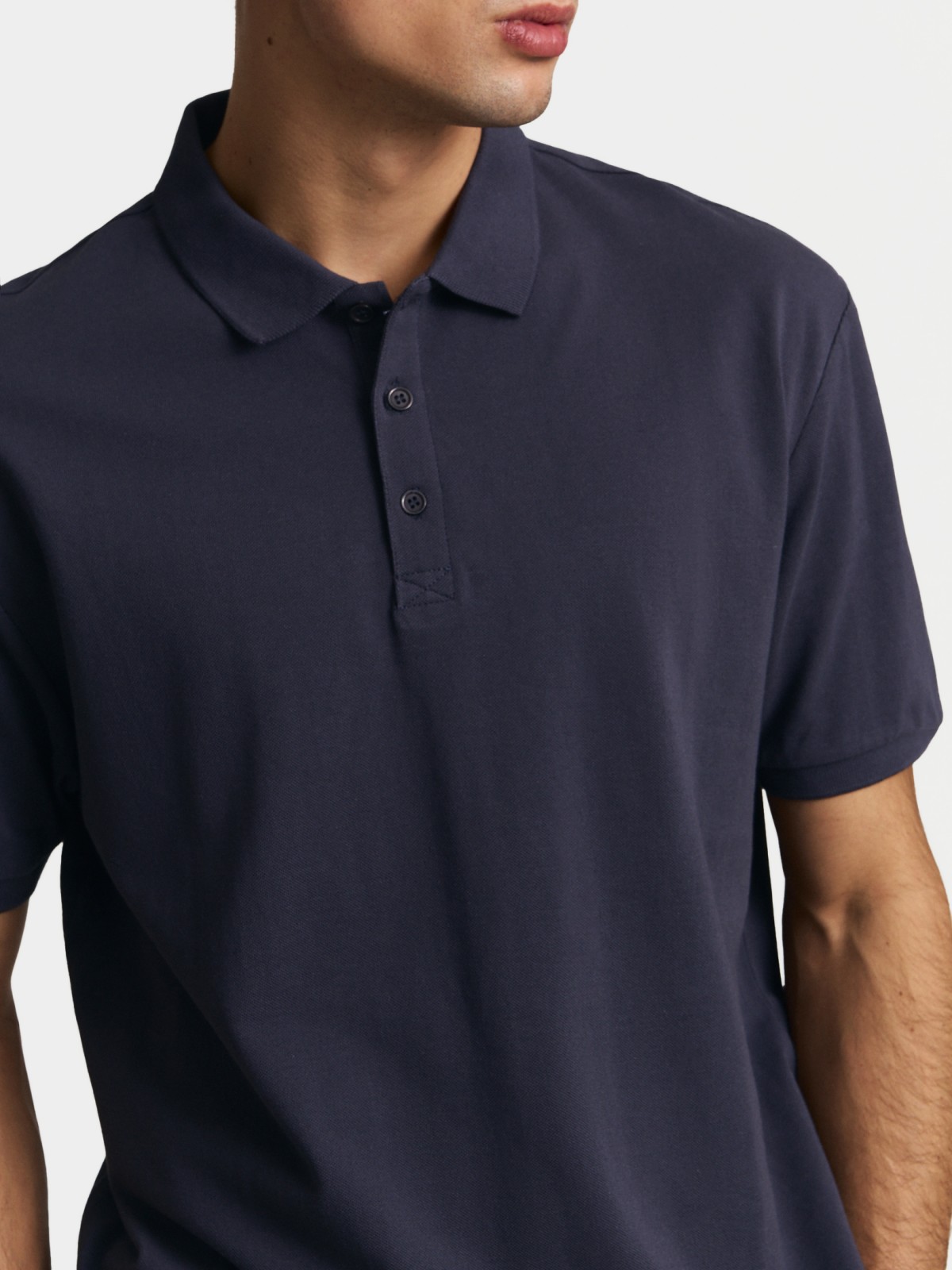 Футболка поло из хлопка однотонная