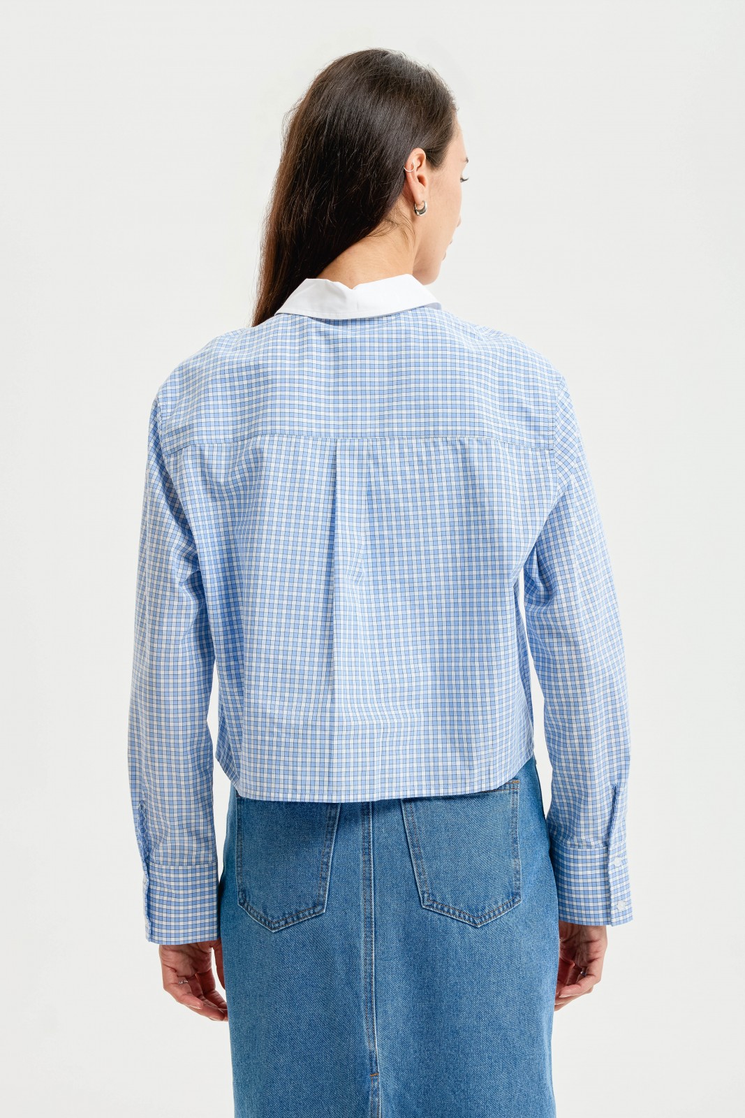 Укороченная рубашка в клетку