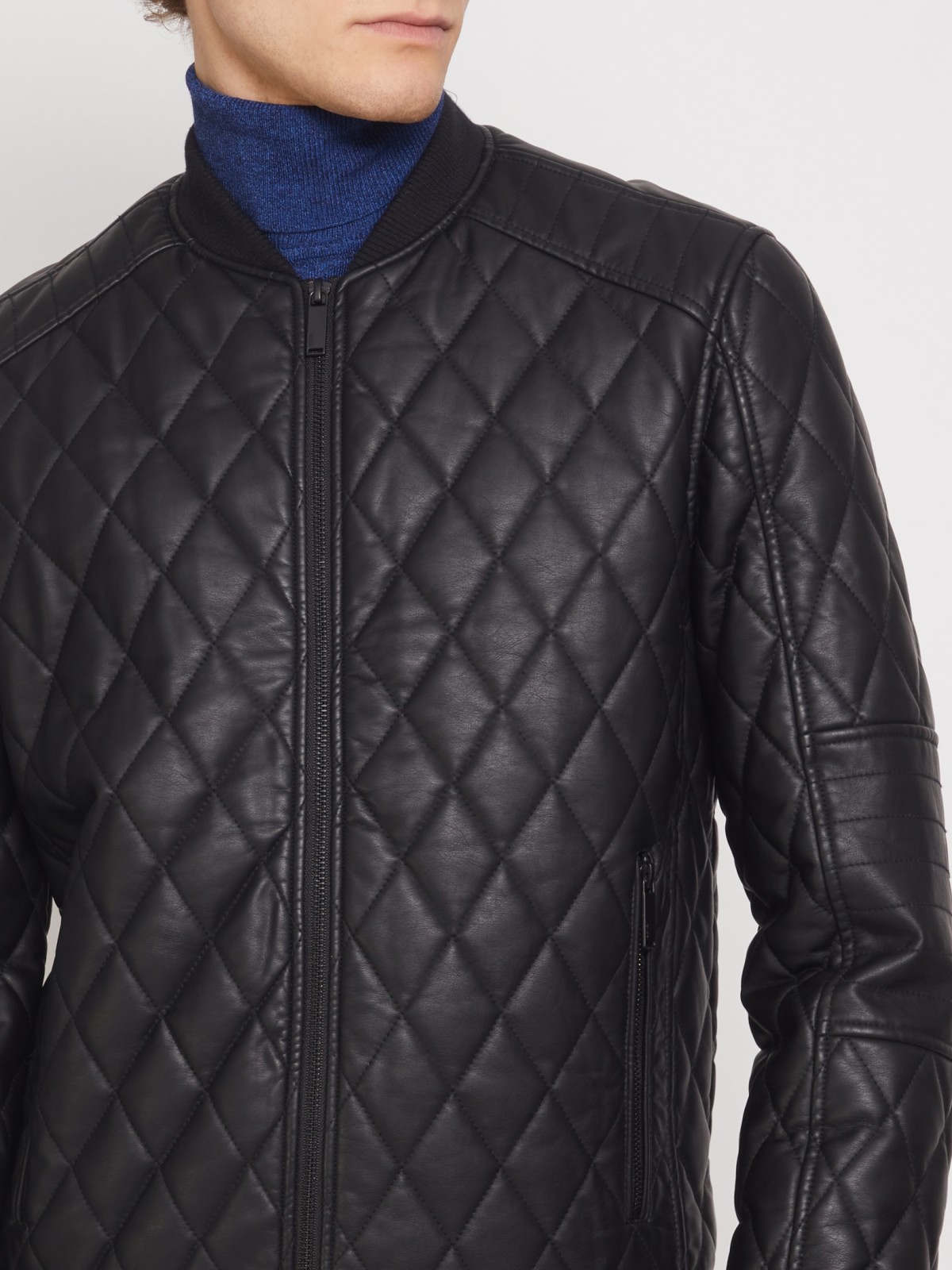 Куртка из искусственной кожи zolla 011335P50034, цвет черный, размер S - фото 4