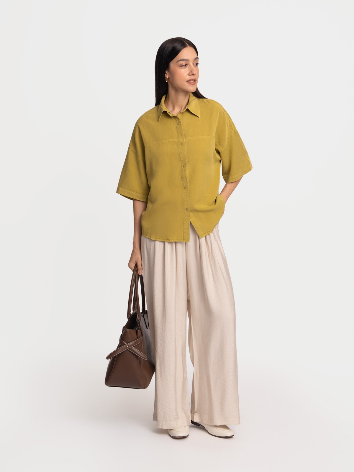 Рубашка оверсайз с коротким рукавом