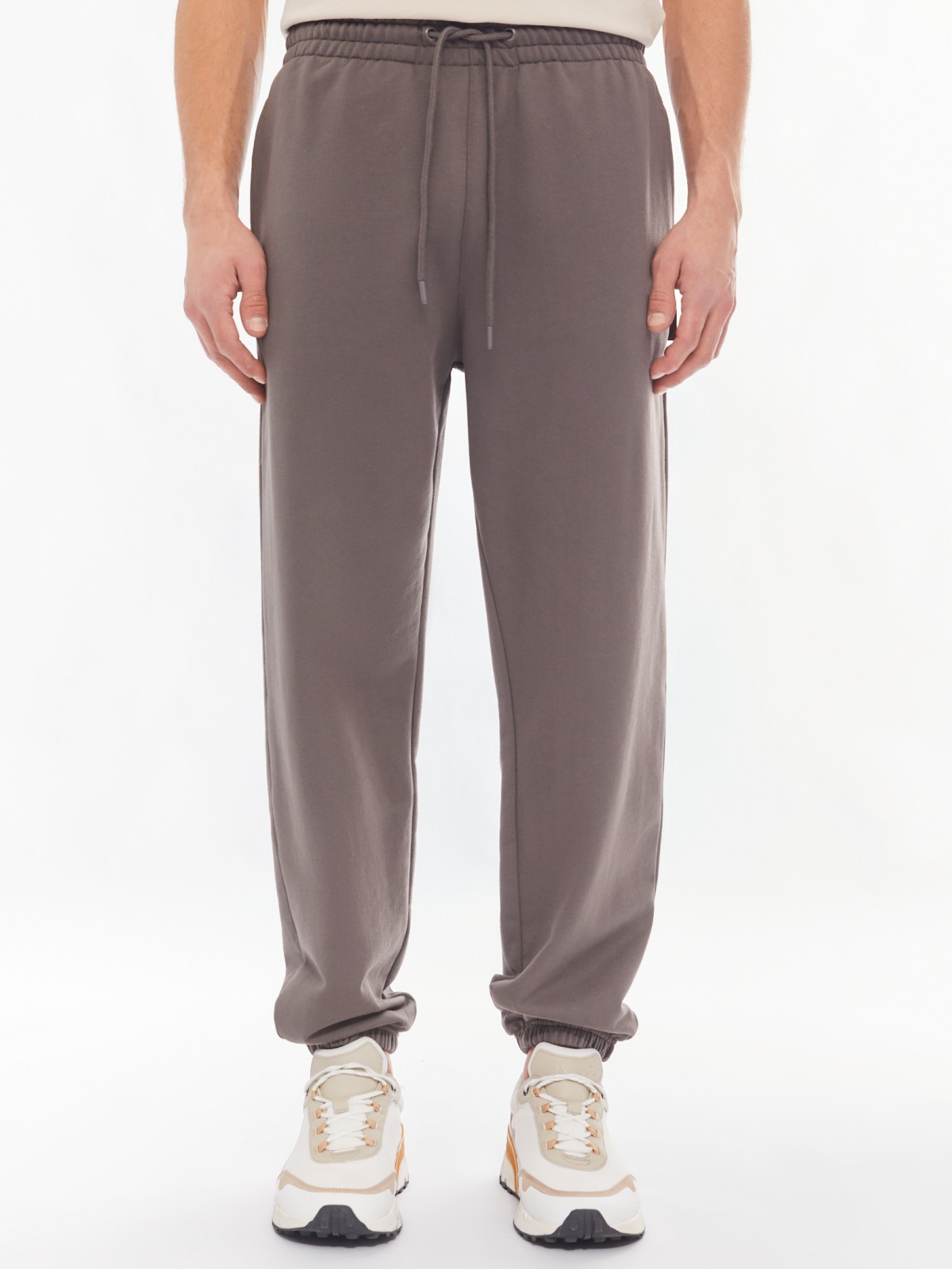 Трикотажные брюки-джоггеры в спортивном стиле zolla 014137660042, цвет серый, размер S - фото 2