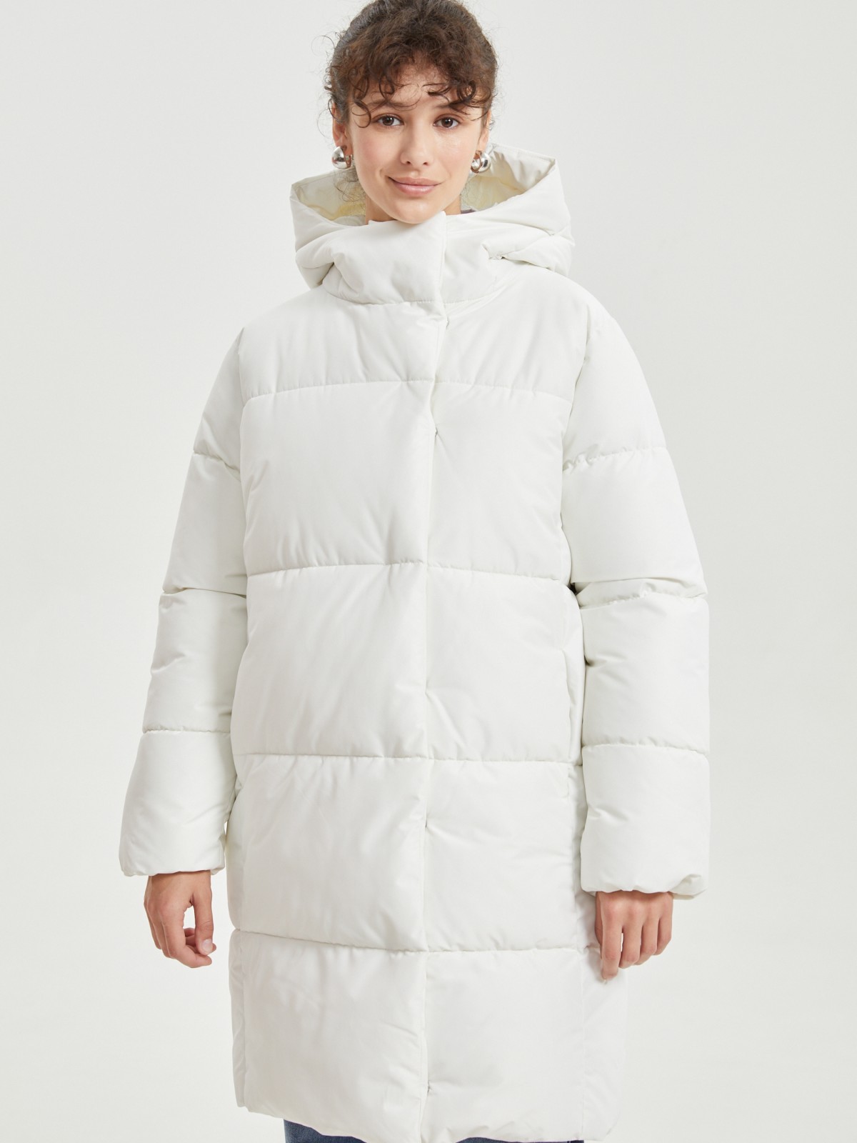 Тёплая куртка-пальто с капюшоном