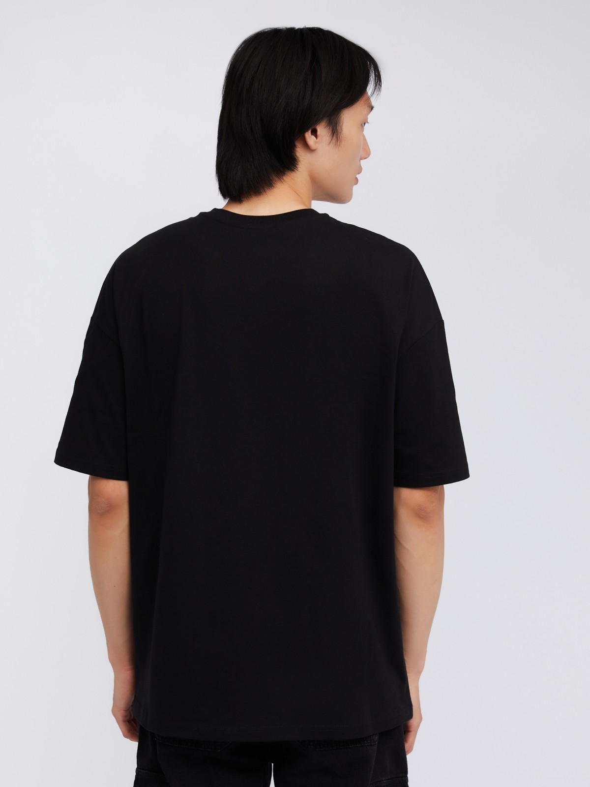 Футболка оверсайз силуэта из хлопка с принтом